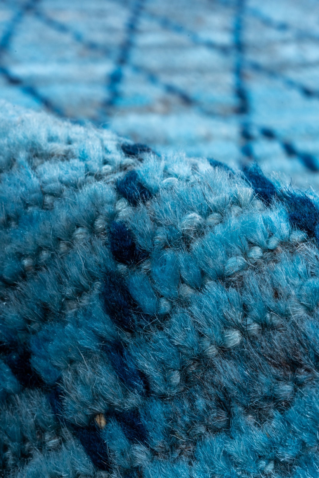 Moroccan Handmade Runner 5 X 13 |Blue, Dark Blue, Grey | Hand knotted (1798)