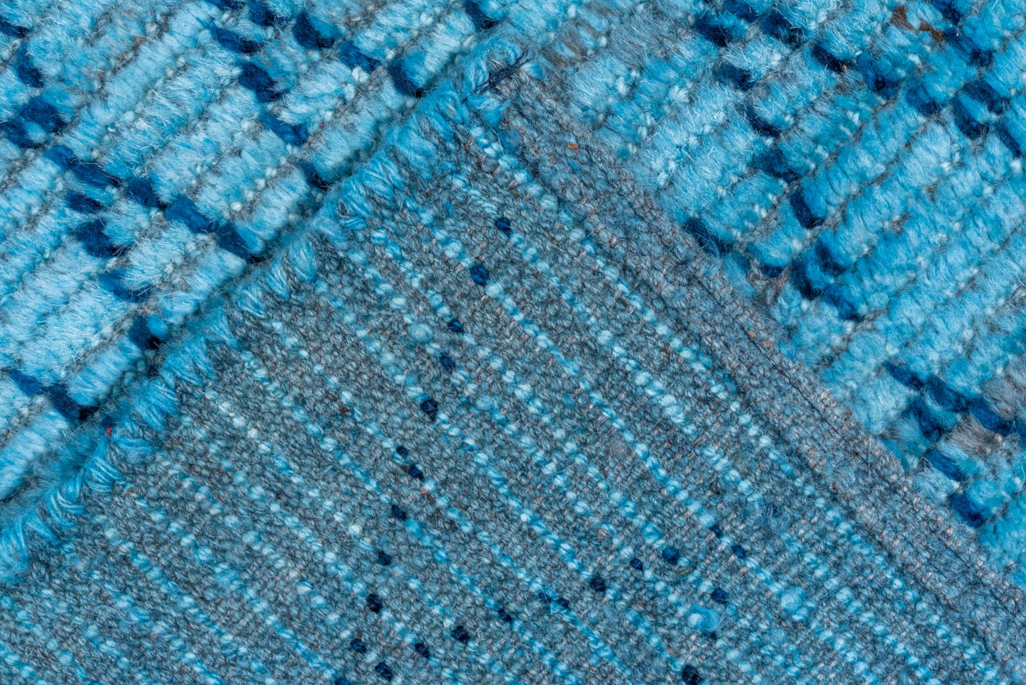 Moroccan Handmade Runner 5 X 13 |Blue, Dark Blue, Grey | Hand knotted (1798)