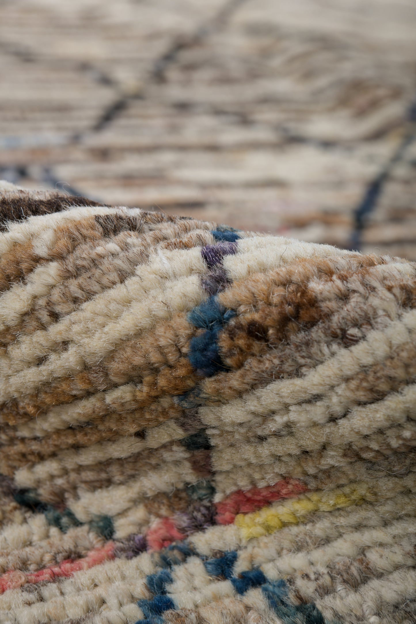Moroccan Handmade Runner 4 X 10 | Beige, Black, Brown | Hand knotted (3273)