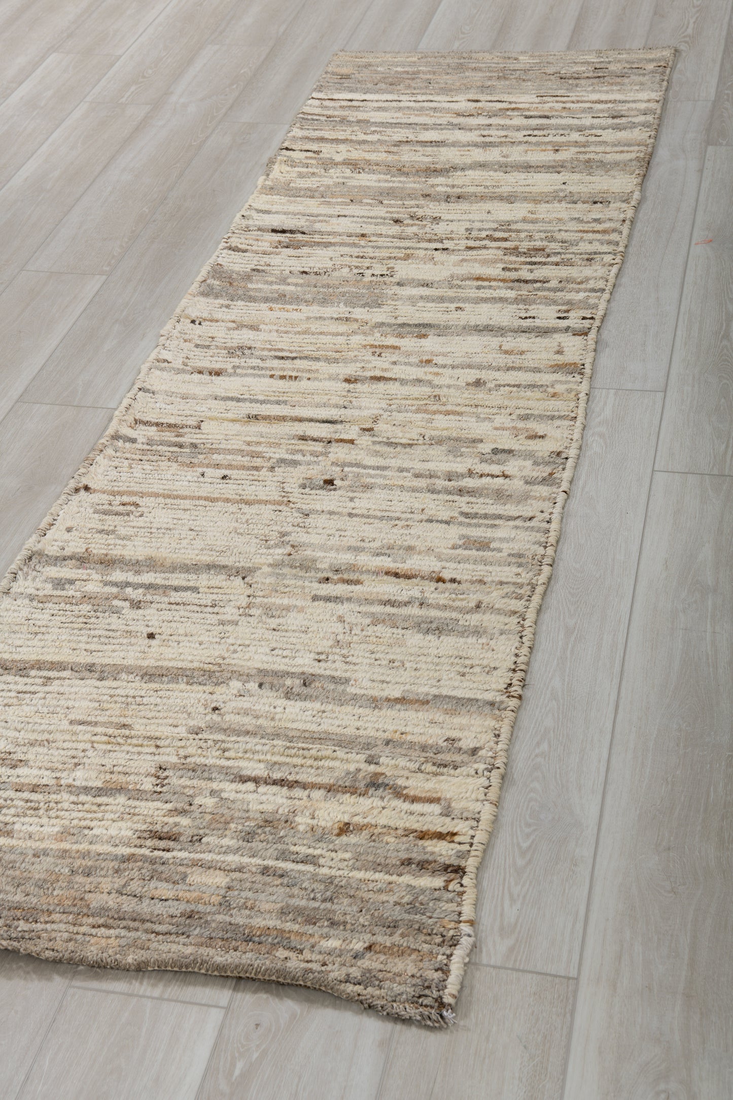 Moroccan Handmade Runner 3 X 10 | Beige, Bronze, Brown | Hand knotted (3278)