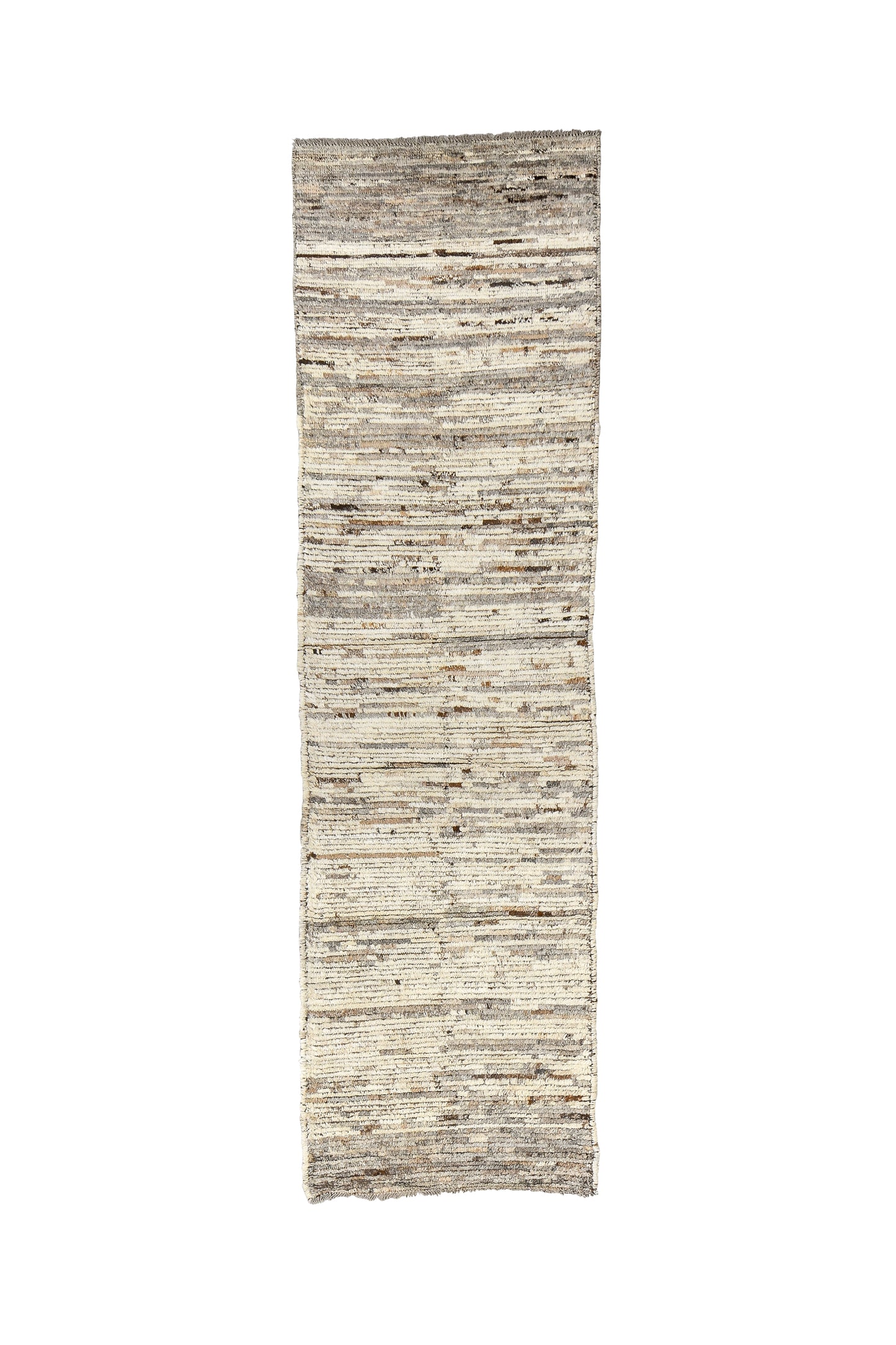 Moroccan Handmade Runner 3 X 10 | Beige, Bronze, Brown | Hand knotted (3278)