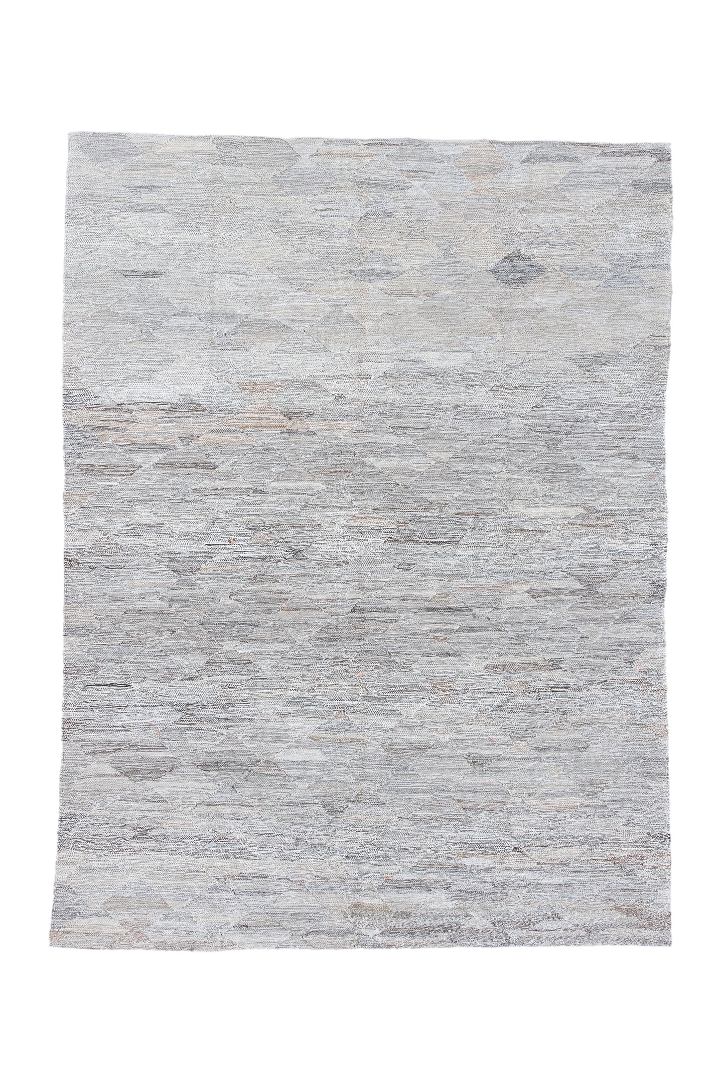 Modern Kilim flat weave | 5 x 7 | Area Rug | tribal design | Light Gray, White, Beige | hand woven (3333)