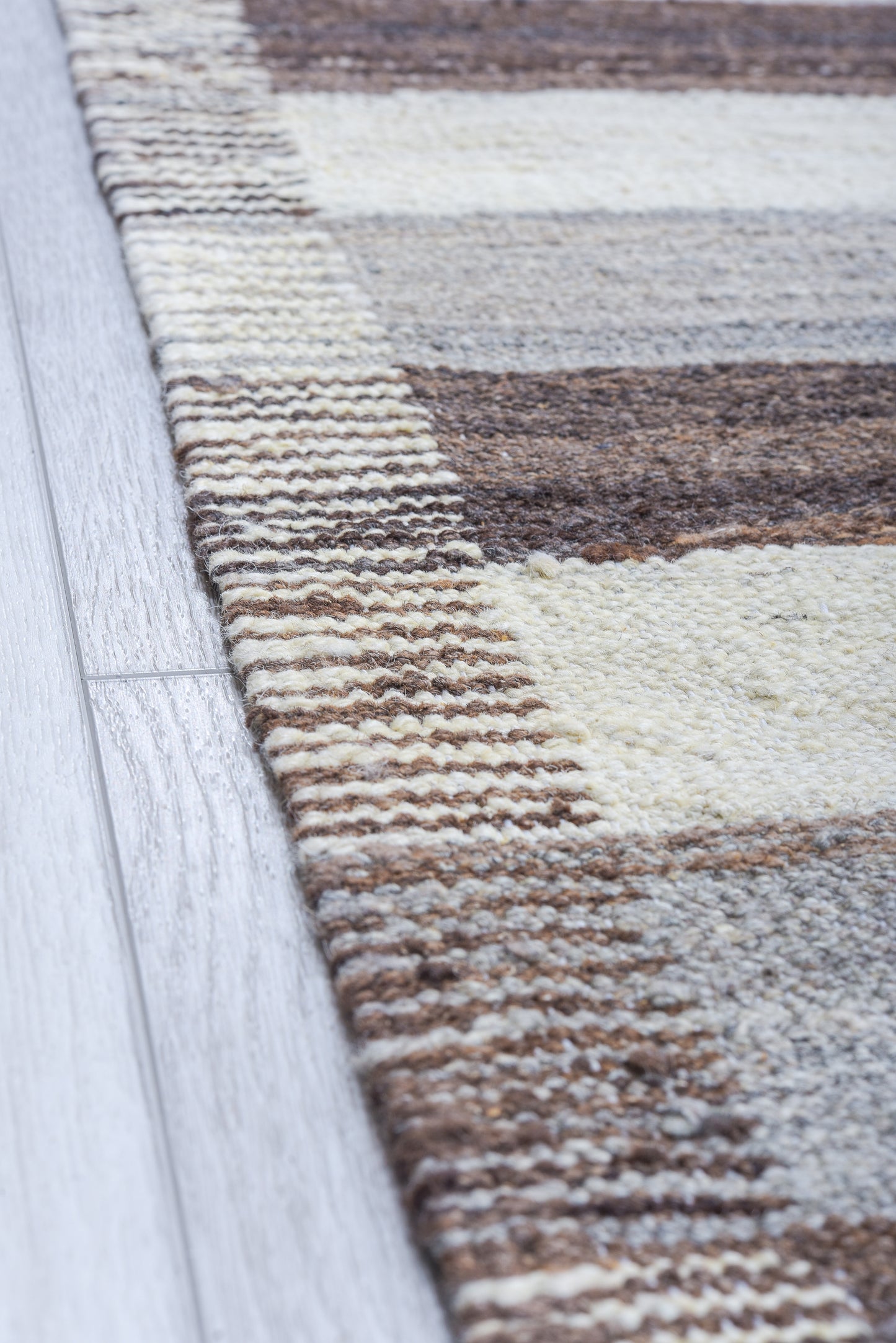 Modern Kilim flat weave | 14 x 20 | Area Rug | tribal design | Grey, Dark Grey, Beige, Brown | hand woven (3360)