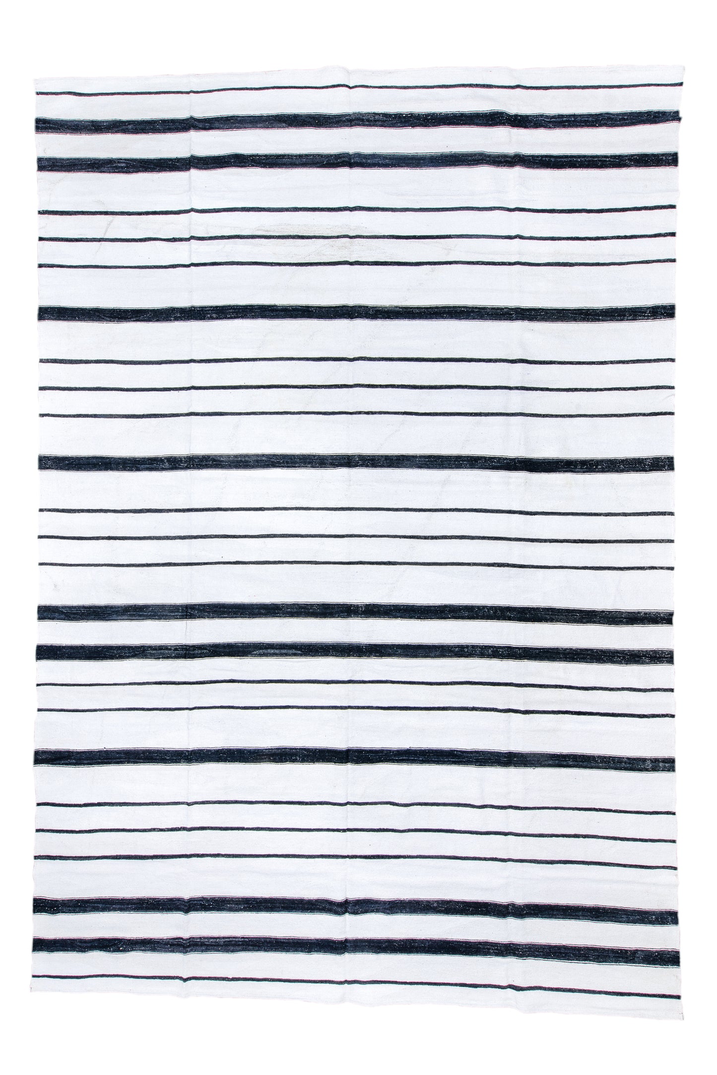 Modern Kilim flat weave | 13 x 19 | Area Rug | tribal design | White, Black | hand woven (3408)