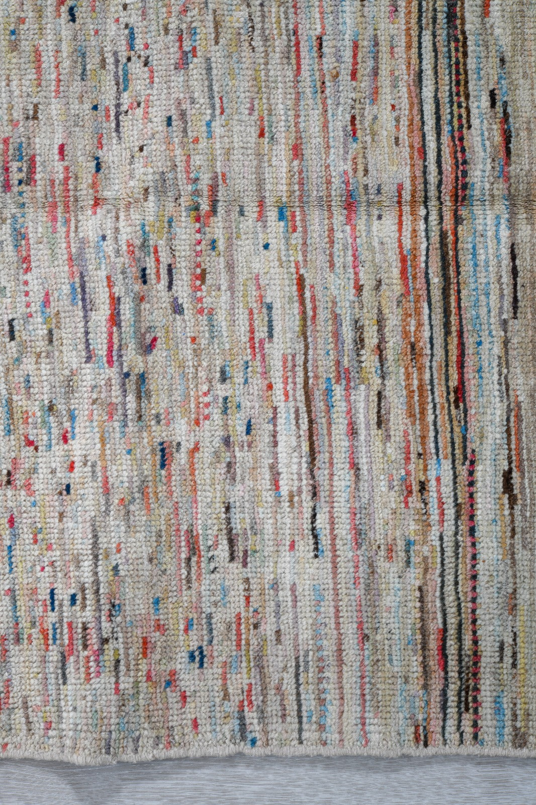 Moroccan Handmade Area Rug 3 X 8 | Beige, Brown, Blue, Red, Orange, Yellow | Hand Knotted (3861)