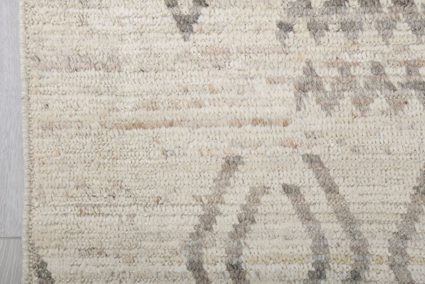 Moroccan Handmade Area Rug 9 X 10 | Beige, Brown | Hand knotted (3920)