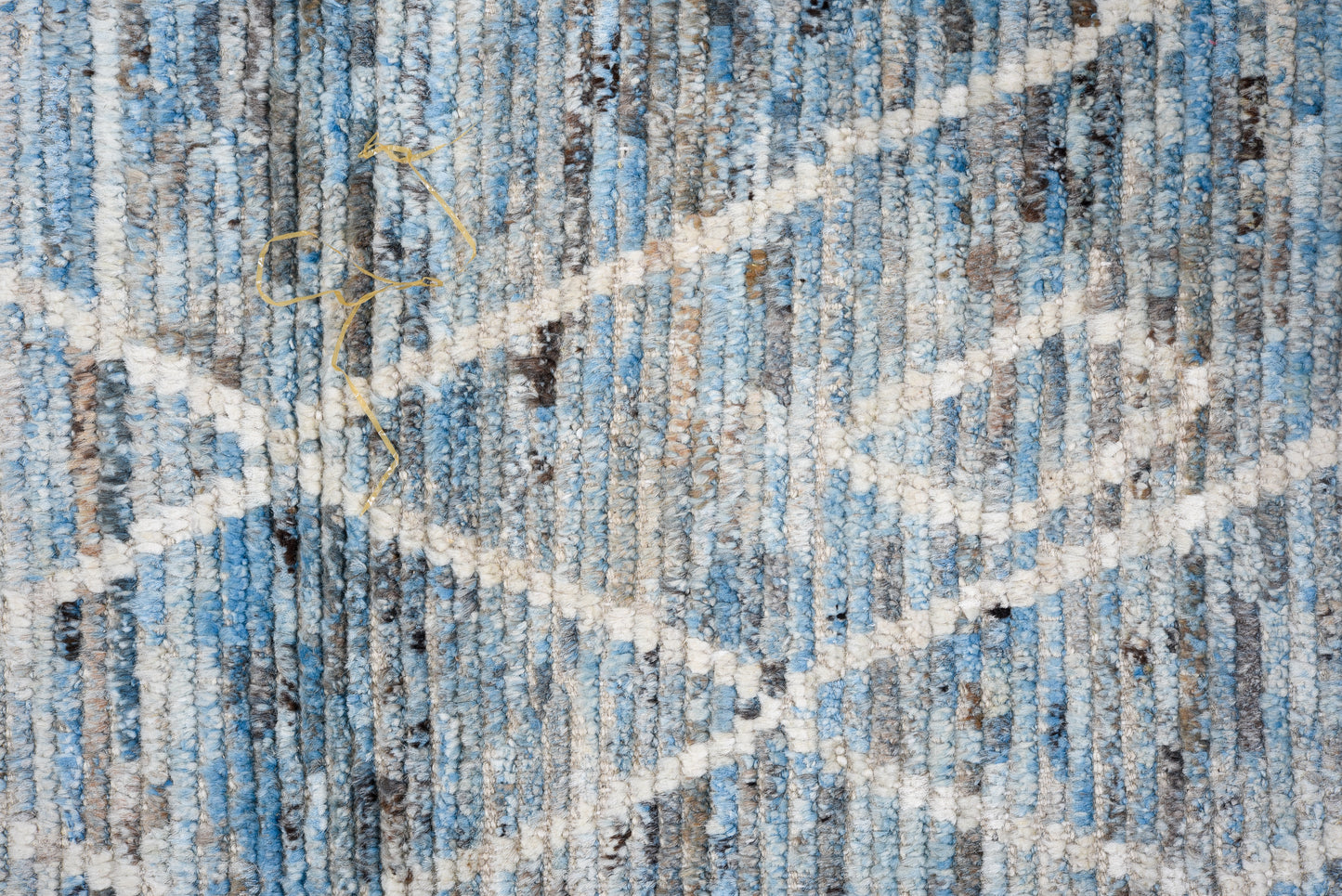 Moroccan Handmade Runner 4 X 13 |Blue, Beige, White| Hand knotted (4343)