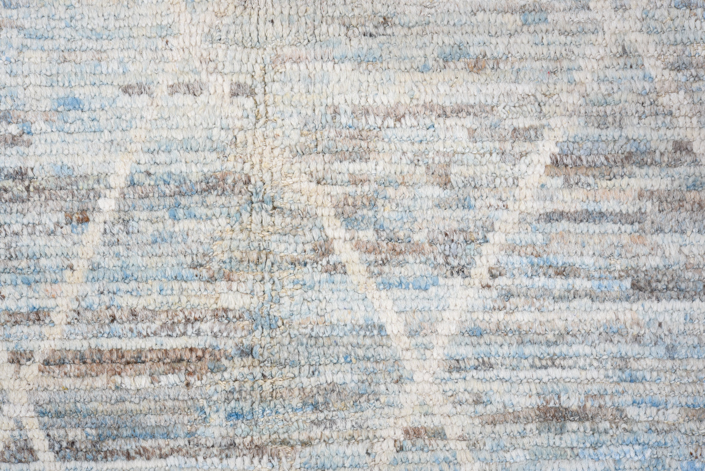 Moroccan Handmade Runner 3 X 10 | Beige, Brown, Blue| Hand knotted (4345)