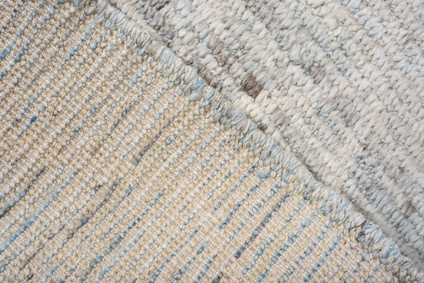 Moroccan Handmade Runner 3 X 10 | Beige, Brown, Blue| Hand knotted (4345)