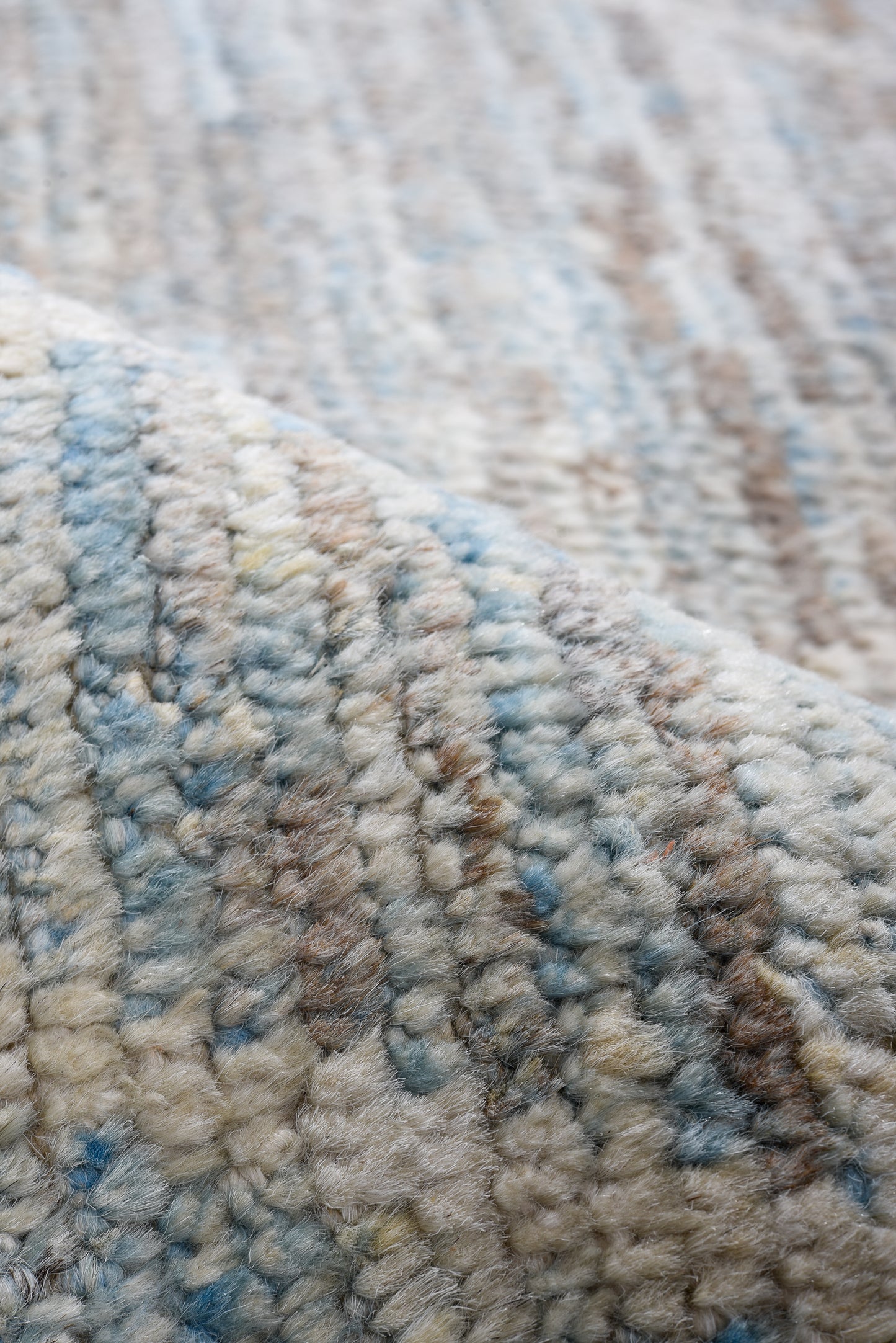 Moroccan Handmade Runner 3 X 10 | Beige, Brown, Blue| Hand knotted (4345)