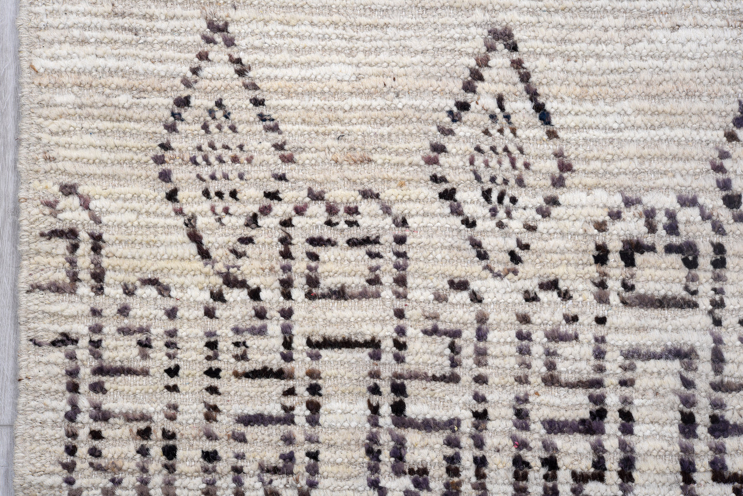 Moroccan Handmade Runner 3 X 13 | Beige, Brown| Hand knotted (4346)
