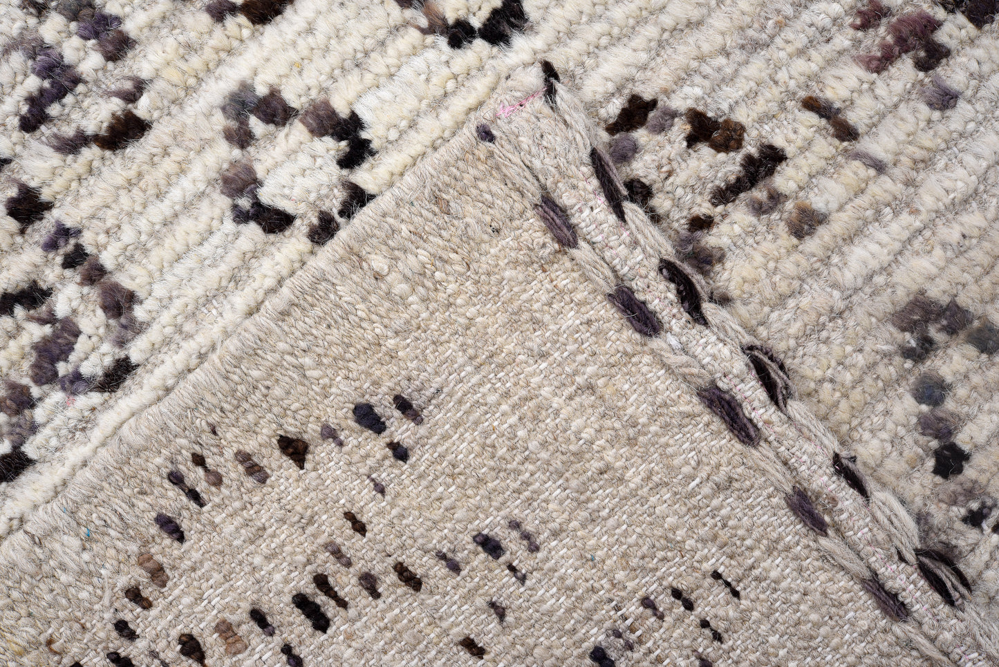 Moroccan Handmade Runner 3 X 13 | Beige, Brown| Hand knotted (4346)