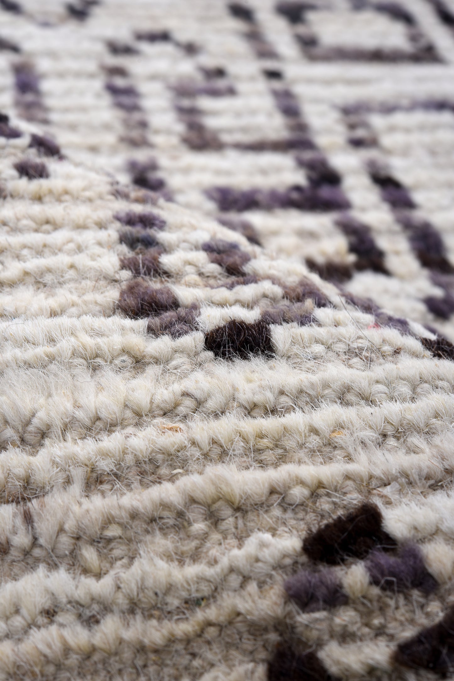 Moroccan Handmade Runner 3 X 13 | Beige, Brown| Hand knotted (4346)