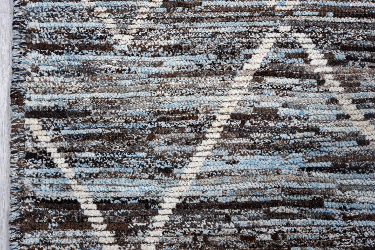 Moroccan Handmade Runner 3 X 16 | Beige, Brown, Gray, Blue| Hand knotted (4350)