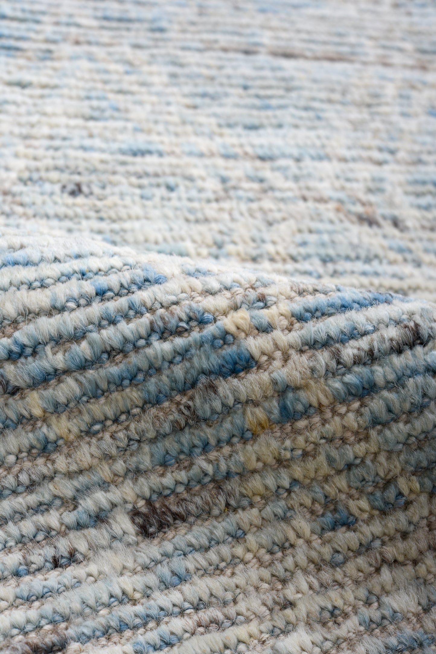 Moroccan Handmade Runner 3 X 13 | Grey, Blue, Beige, Black, Brown, Bronze | Hand knotted (4353)