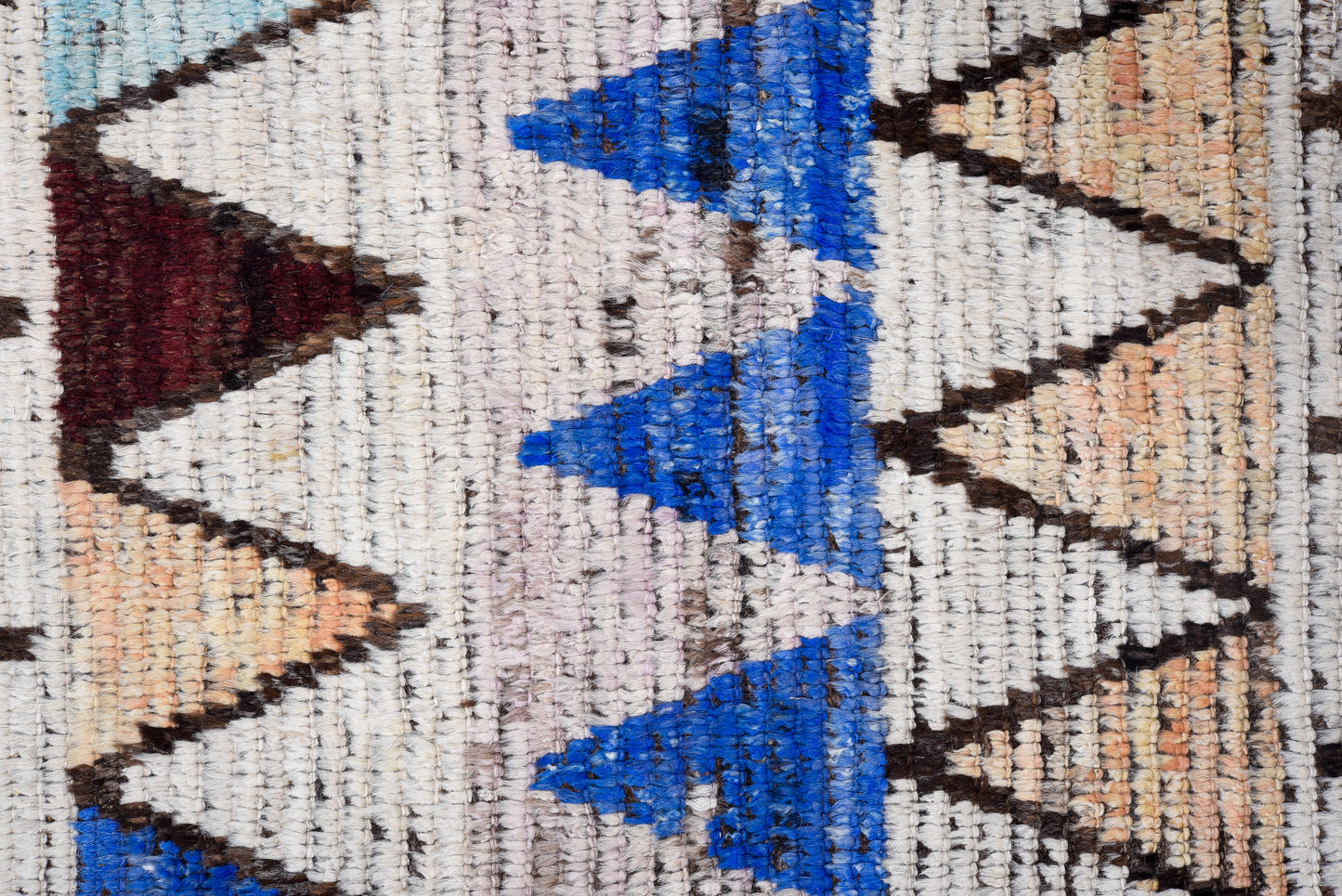 Moroccan Handmade Runner 3 X 13 | Beige, Brown, Blue, Orange, purple, | Hand knotted (4355)