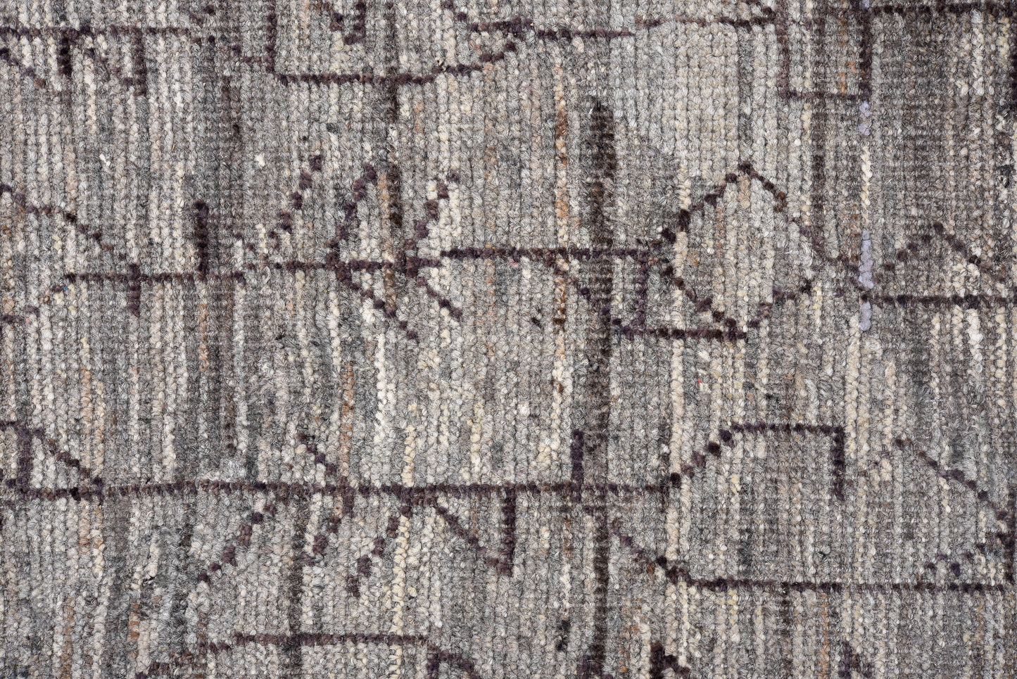 Moroccan Handmade Runner 4 X 19 | Grey, Black, Orange, | Hand knotted (4359)