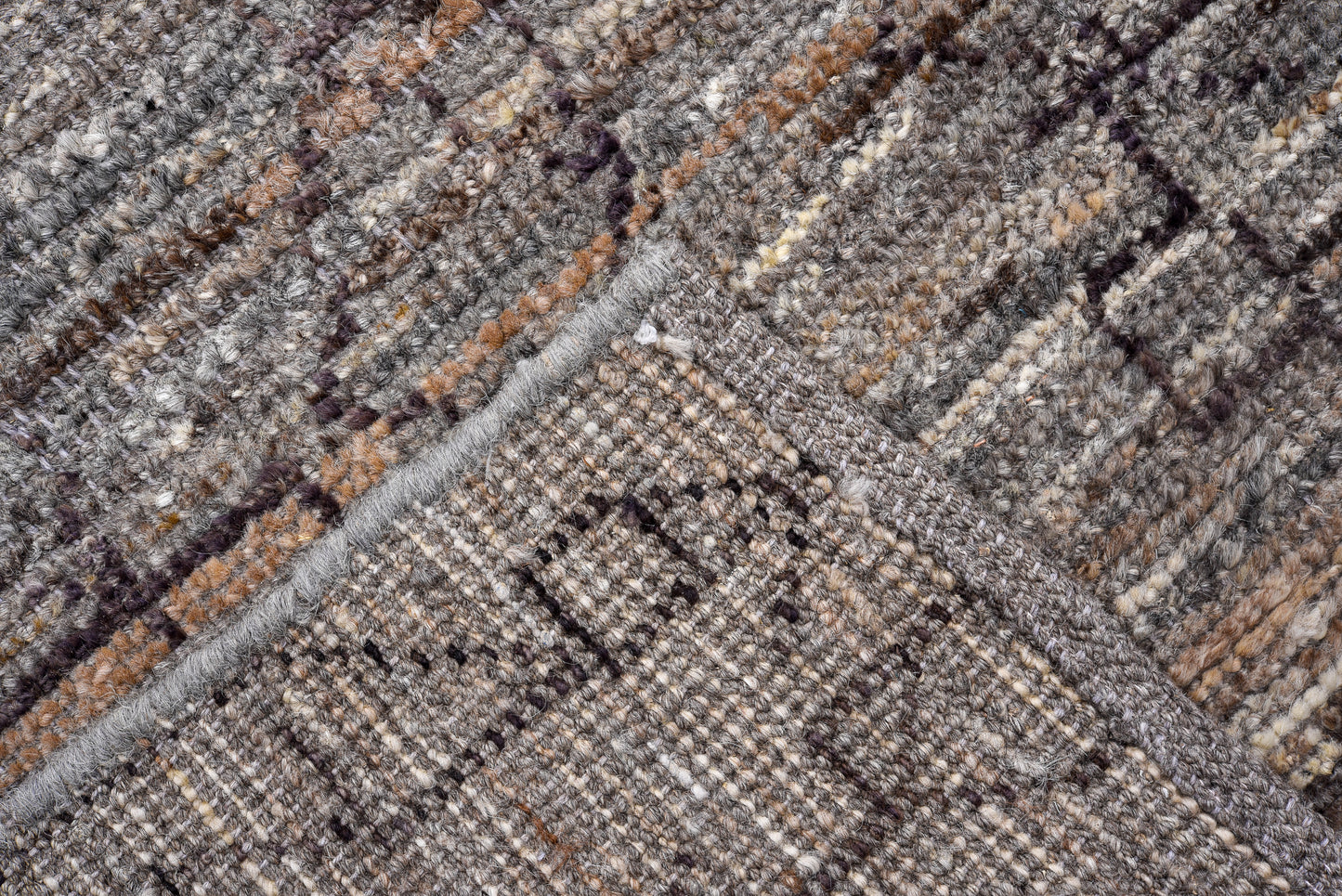 Moroccan Handmade Runner 4 X 19 | Grey, Black, Orange, | Hand knotted (4359)