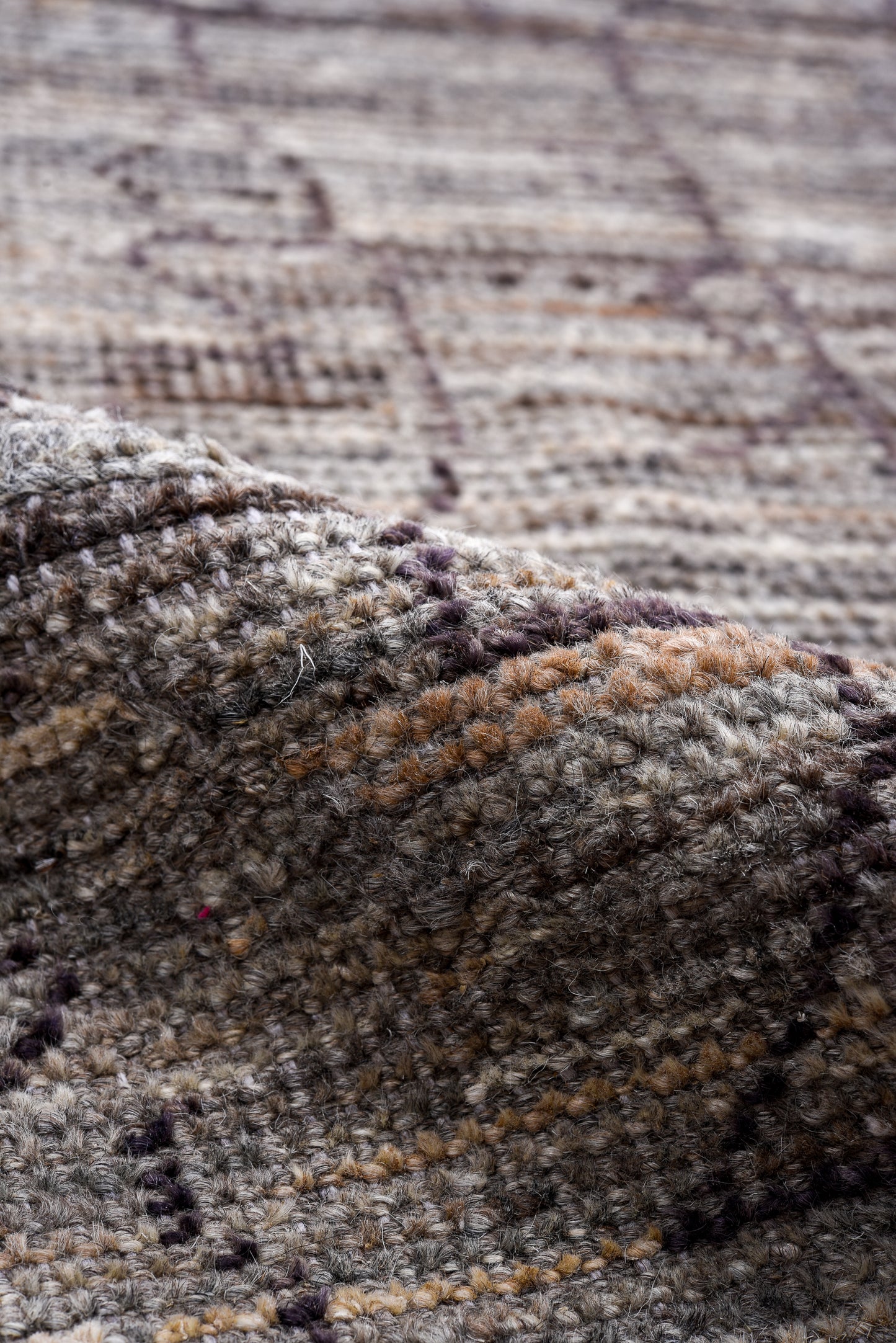 Moroccan Handmade Runner 4 X 19 | Beige, Brown, Gray | Hand knotted (4359)