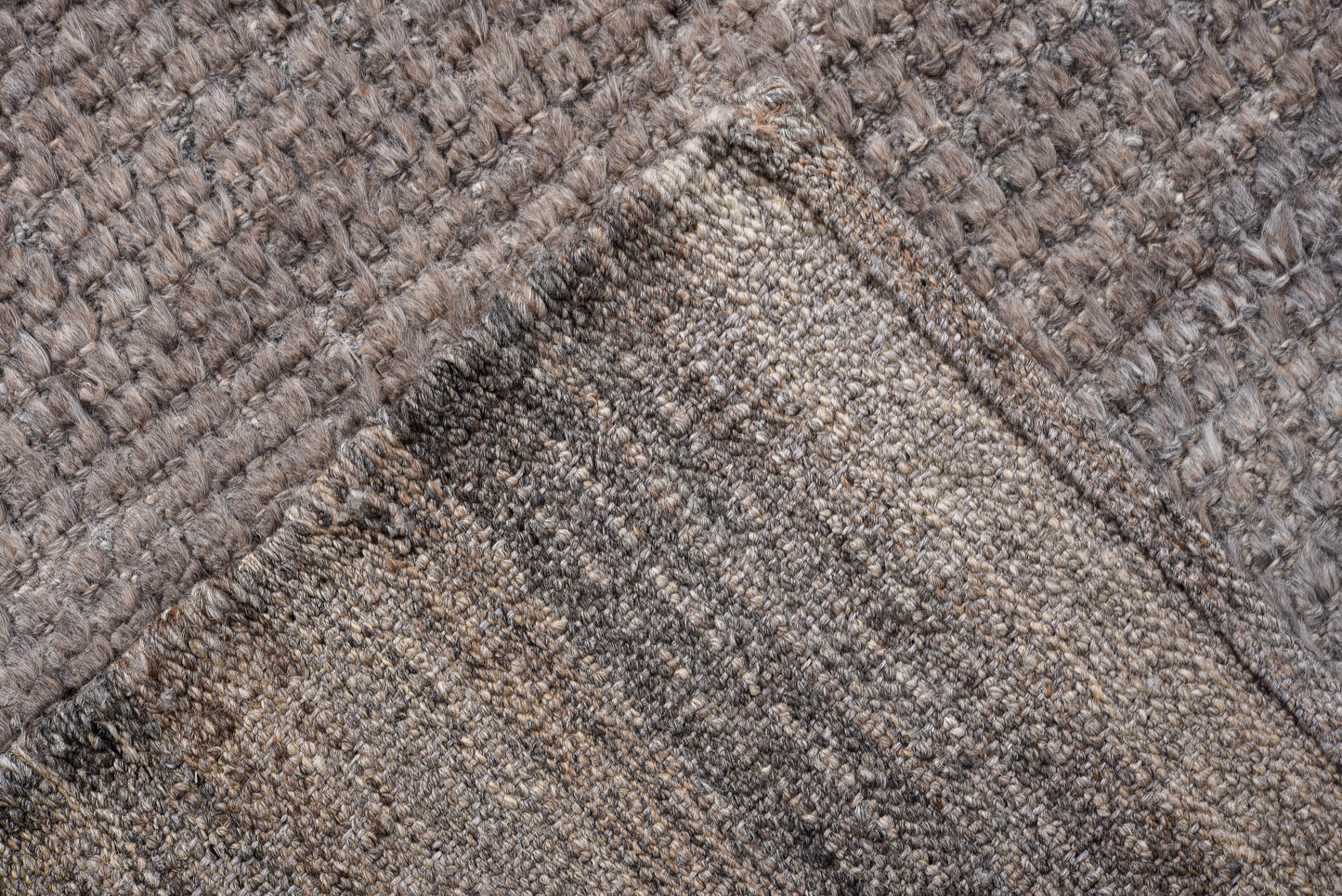 Moroccan Handmade Runner 3 X 13 | Grey, Brown | Hand knotted (4360)