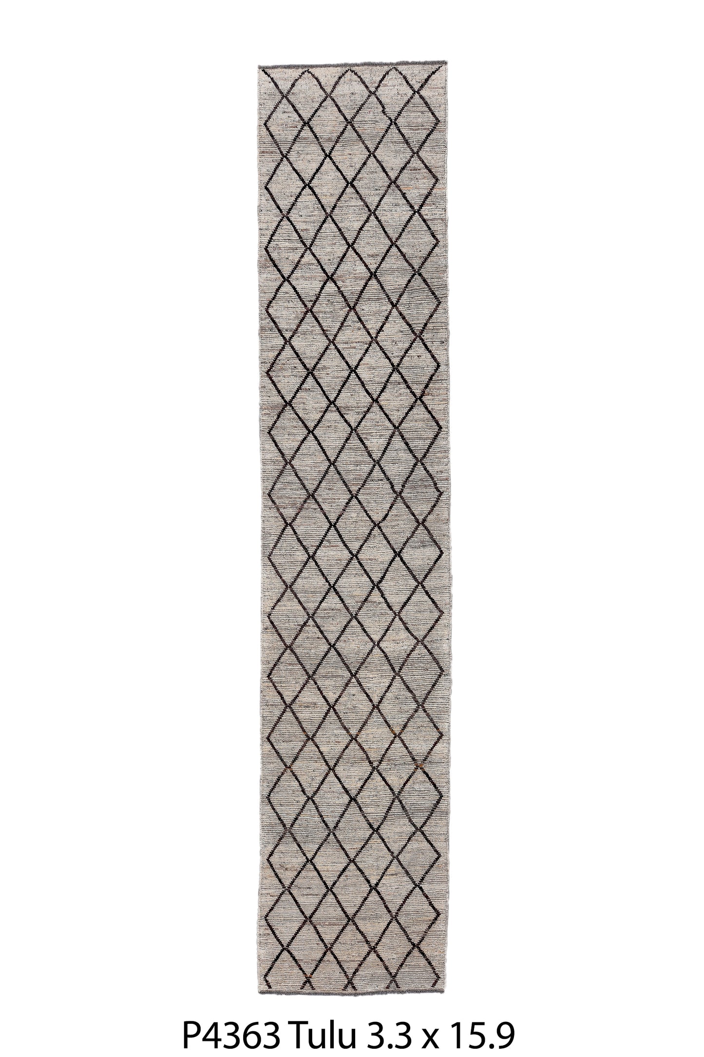 Moroccan Handmade Runner 3 X 16 | Beige, Brown| Hand knotted (4363)
