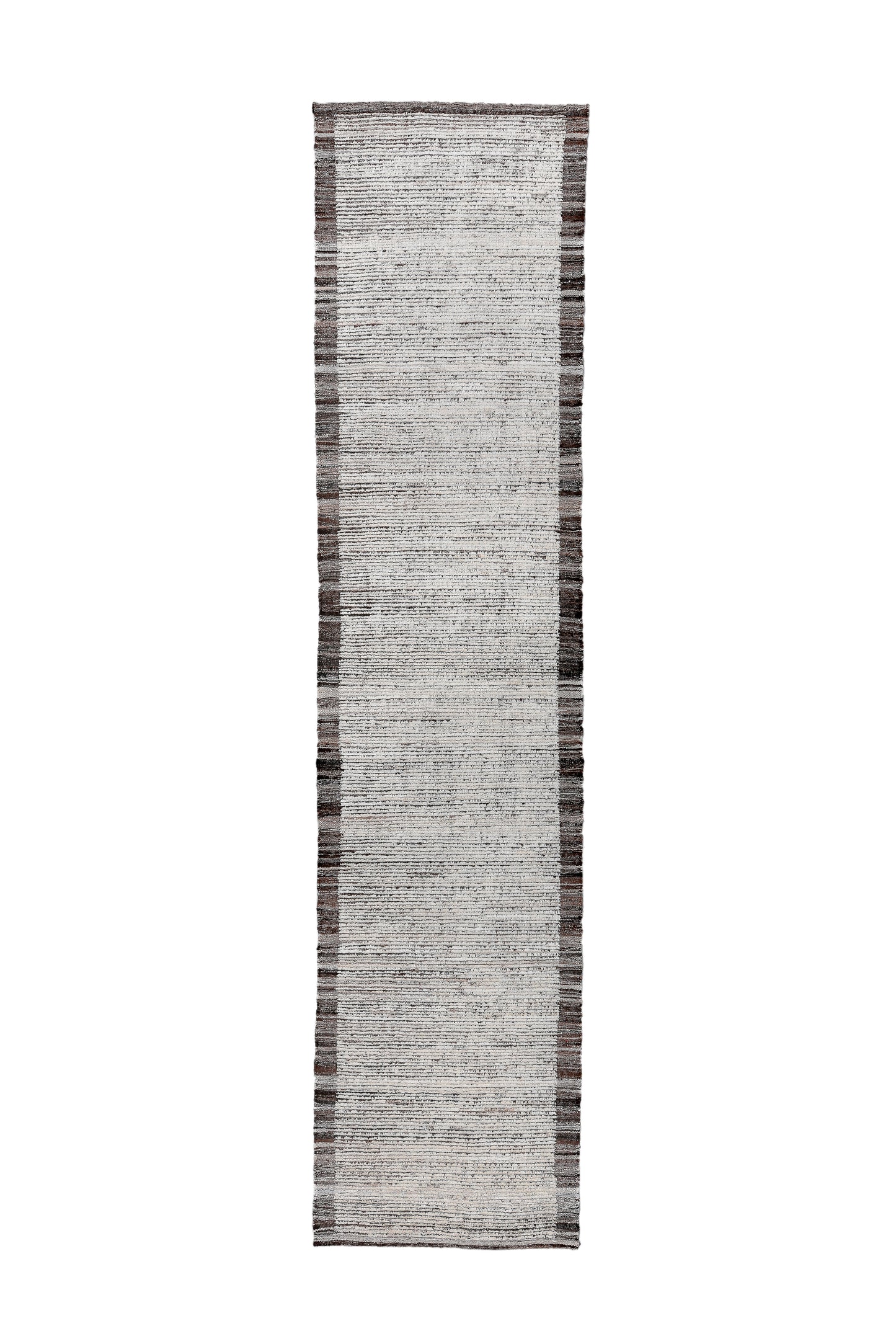 Moroccan Handmade Runner 3 X 14 | Beige, Brown| Hand knotted (4364)