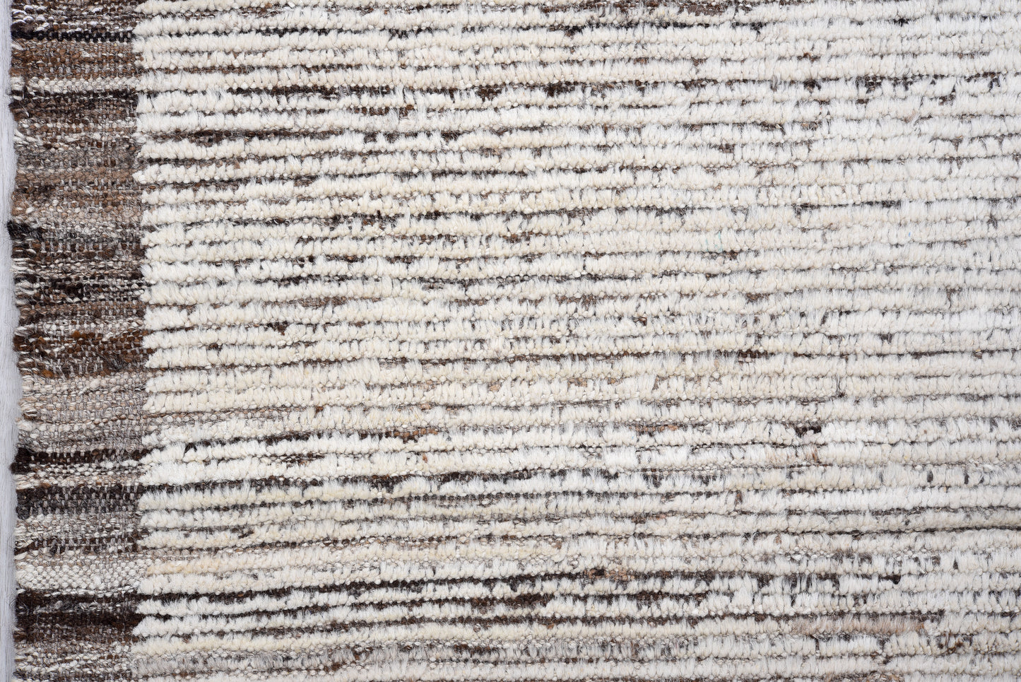 Moroccan Handmade Runner 3 X 14 | Beige, Brown| Hand knotted (4364)