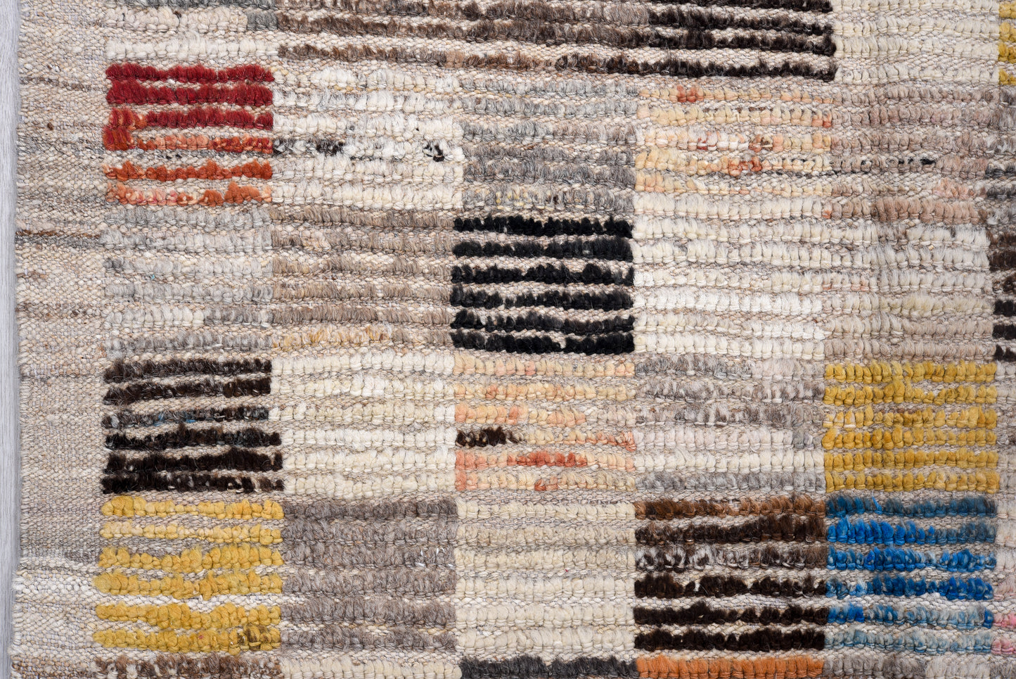 Moroccan Florale Handmade Runner 6 X 14 | Beige, Brown, Blue, Yellow, Black, Orange | Hand knotted (4365)