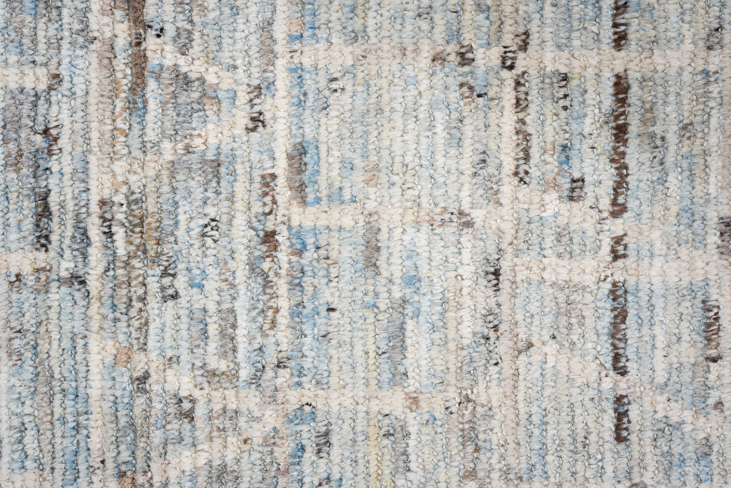 Moroccan Handmade Runner 4 X 13 | Grey, Blue, Beige, Brown| Hand knotted (4367)