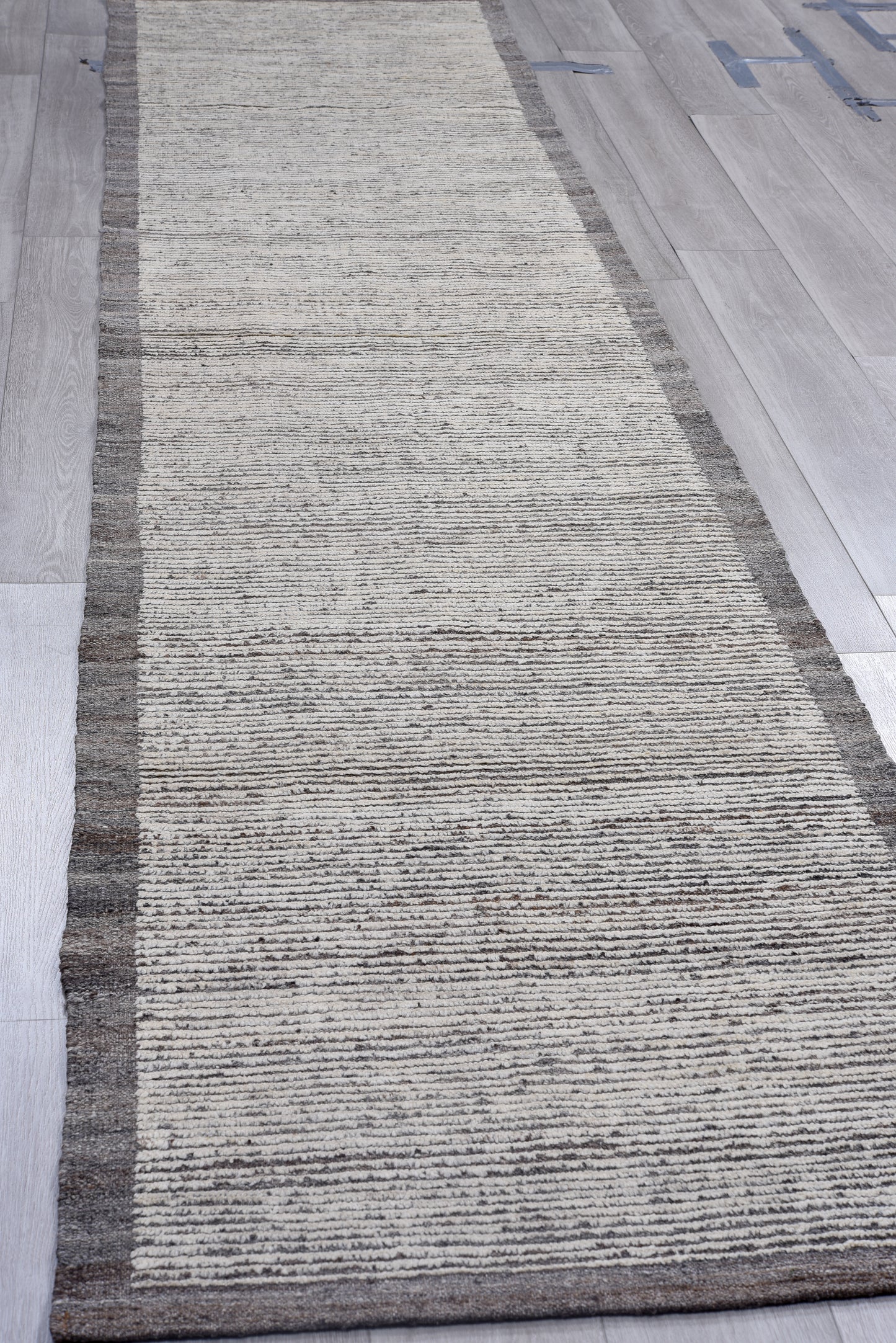Moroccan Handmade Runner 11 X 13 | Beige, Black | Hand knotted (4388)