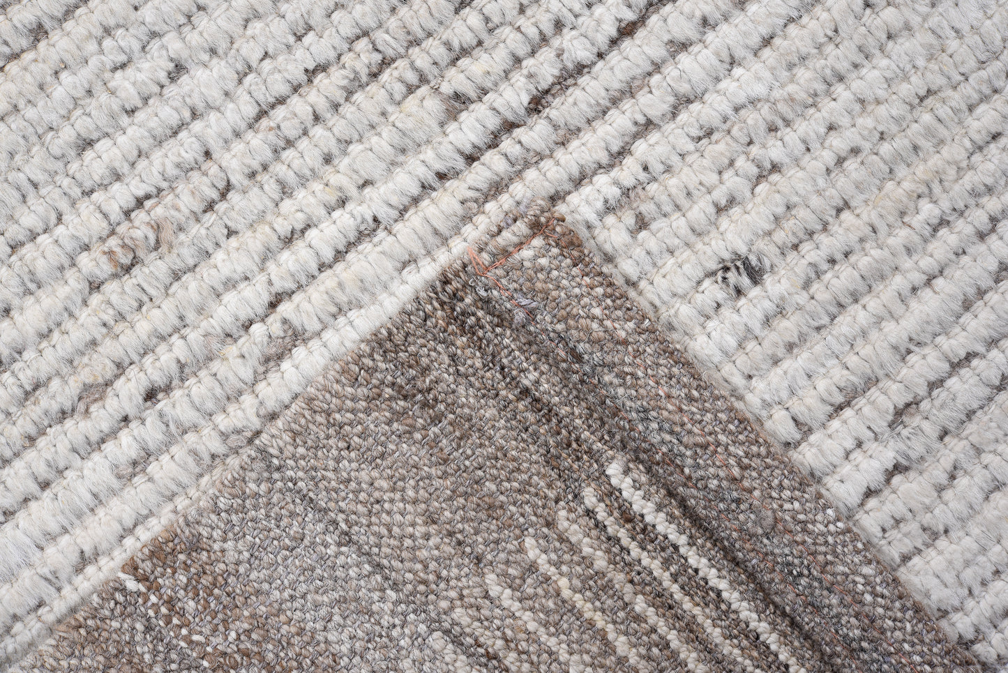 Moroccan Handmade Runner 3 X 15 | Beige, Brown | Hand knotted (4389)