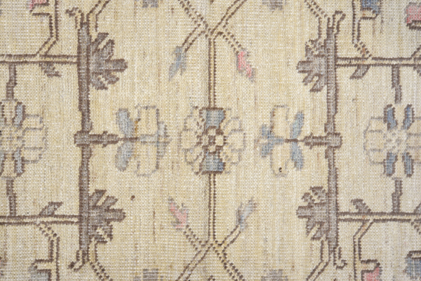 Oushak Handmade Runner 3 X 11 |Beige, Gray, Pink | Hand knotted (4391)