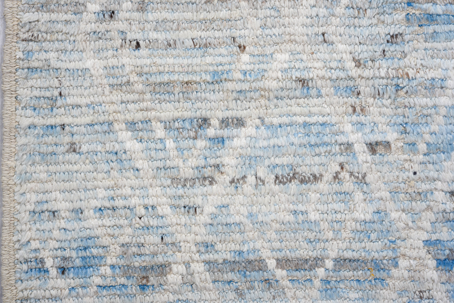 Moroccan Handmade Runner 3 X 16 | Gray, White, Blue, Brown | Hand knotted (4394 )