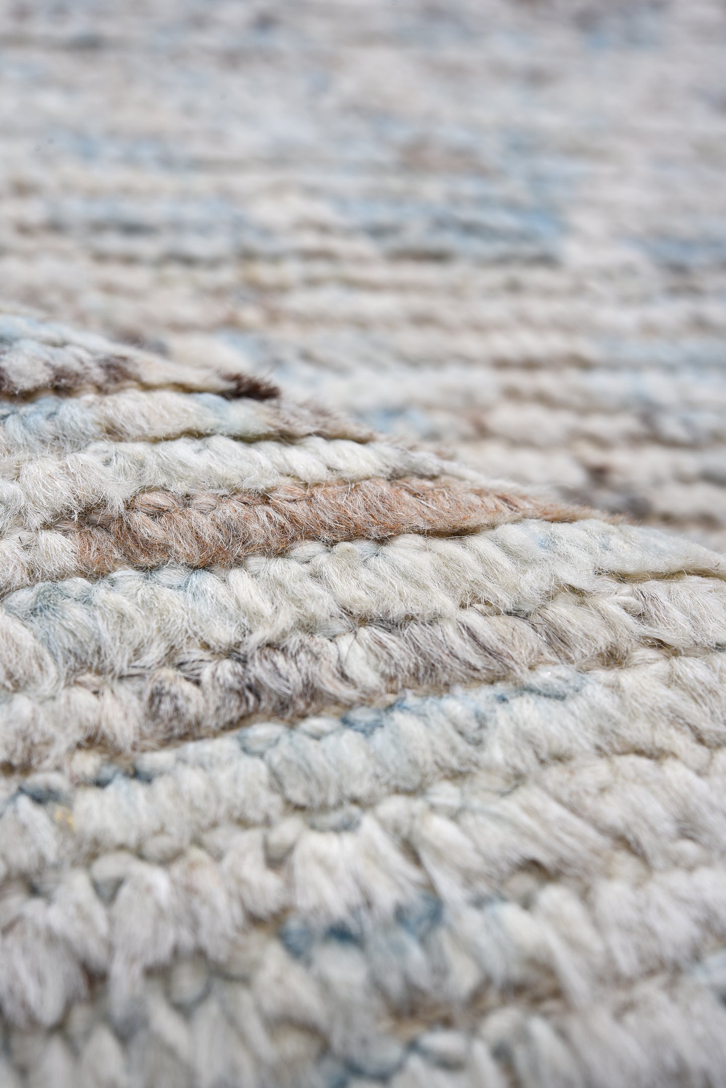 Moroccan Handmade Runner 3 X 16 | Gray, White, Blue, Brown | Hand knotted (4394 )