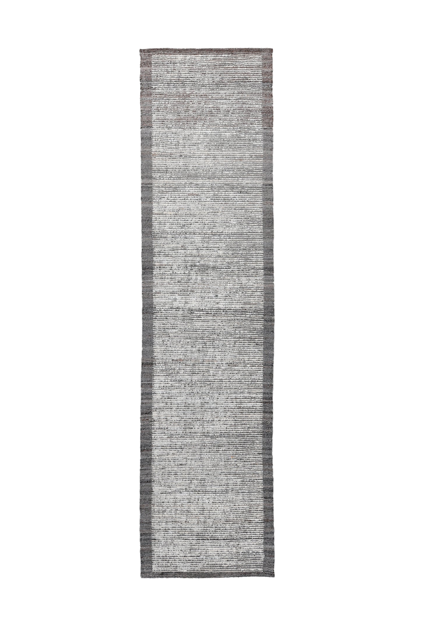 Moroccan Handmade Runner 3 X 12 |Beige, Dark Brown| Hand knotted (4397)