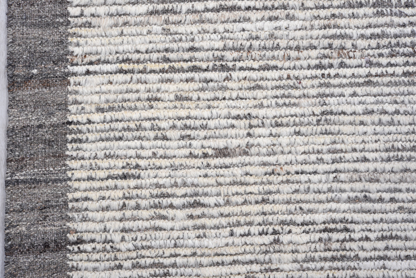 Moroccan Handmade Runner 3 X 12 |Beige, Dark Brown| Hand knotted (4397)