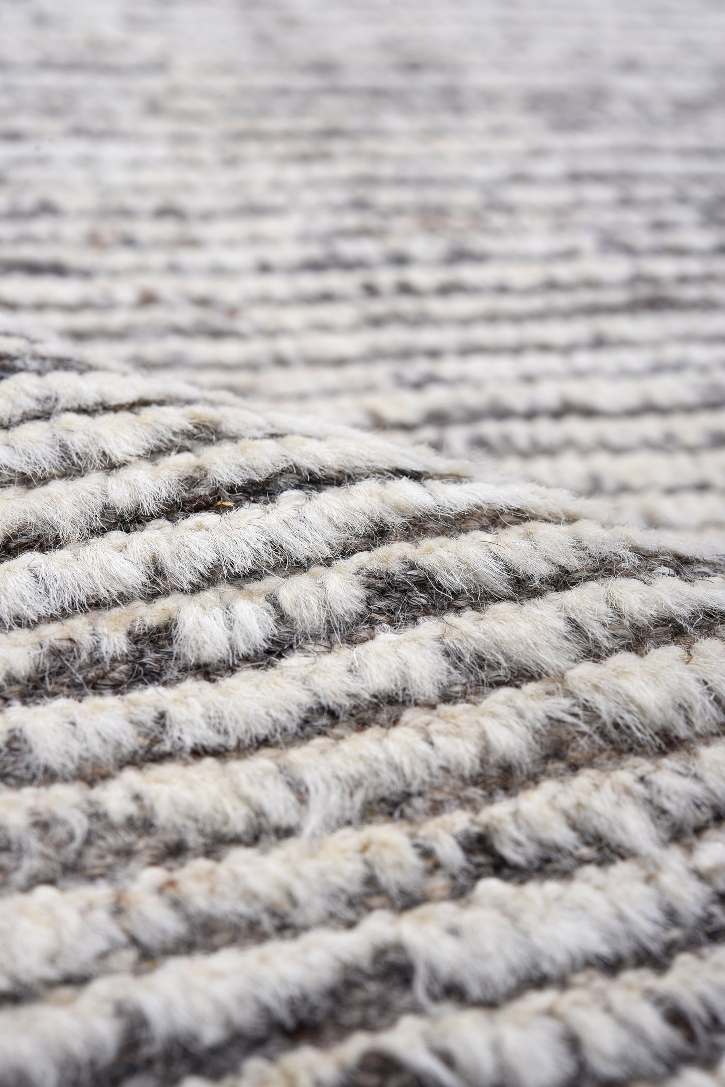 Moroccan Handmade Runner 3 X 12 |Beige, Dark Brown| Hand knotted (4397)