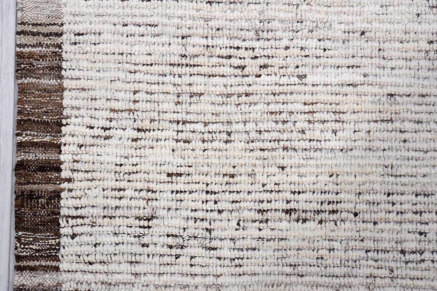 Moroccan Handmade Runner 3 X 17 | Beige, Brown | Hand knotted (4402)