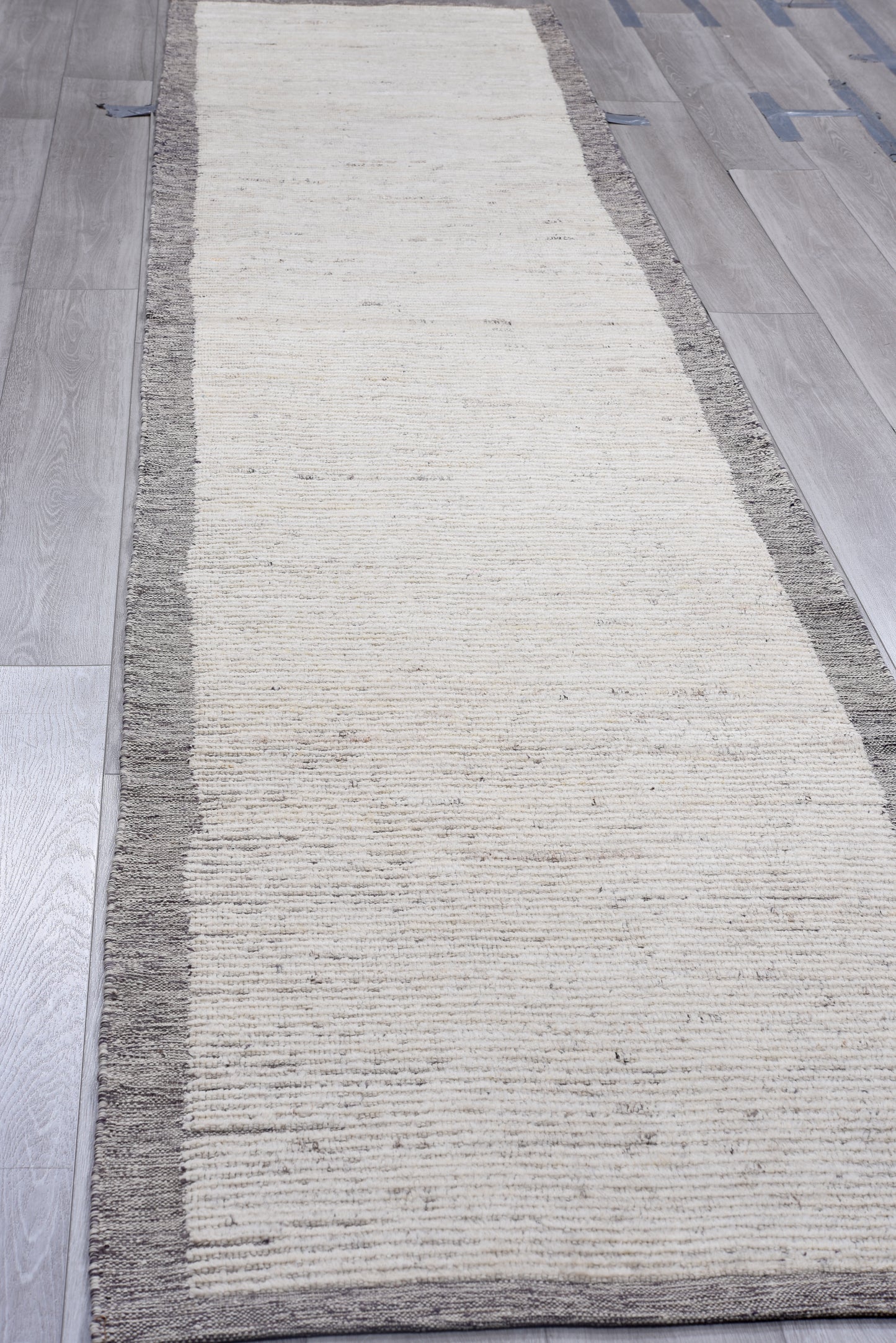 Moroccan Handmade Runner 3 X 14 |Beige, Brown| Hand knotted (4405)