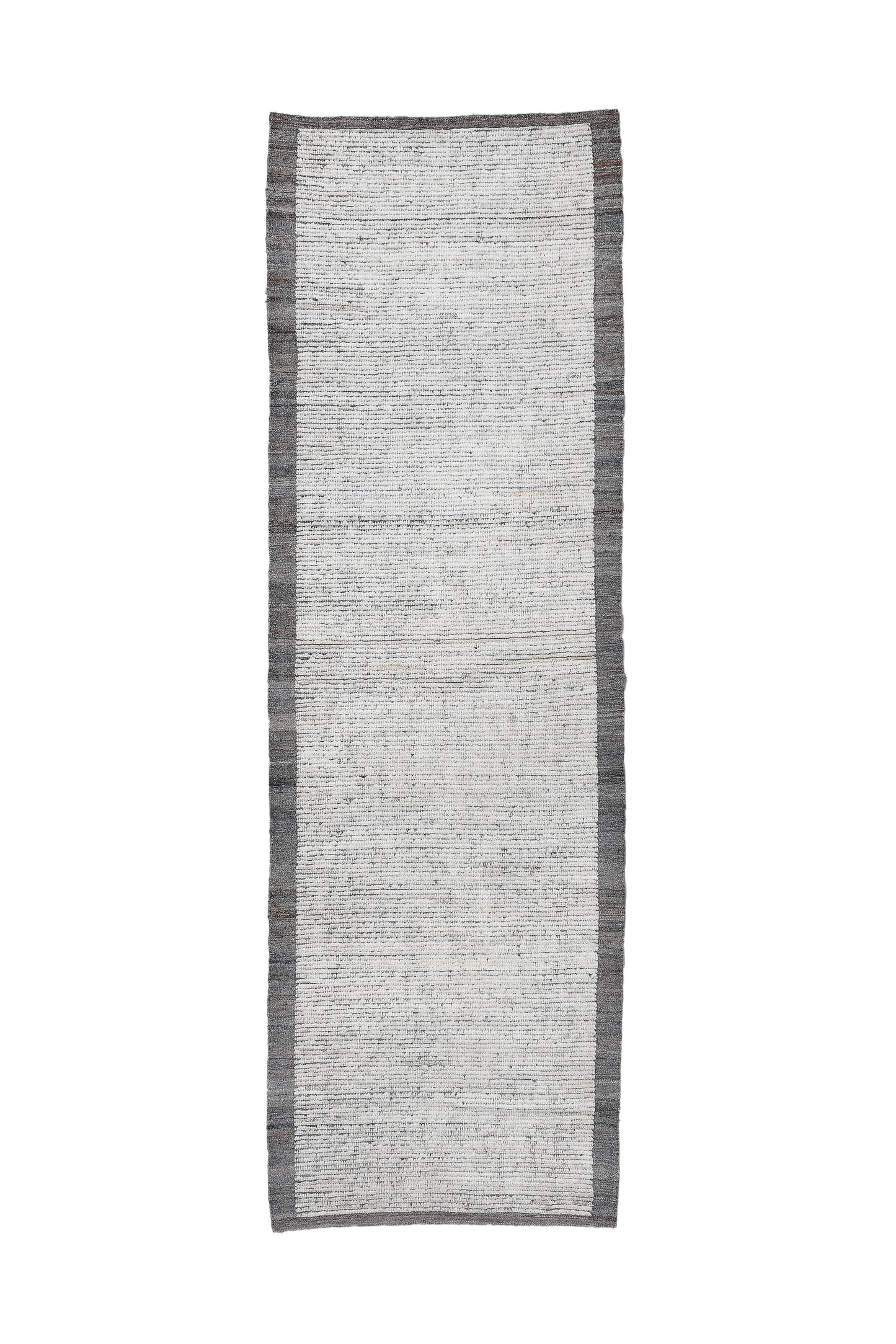 Moroccan Handmade Runner 3 X 10 | Beige, Black | Hand knotted (4408)