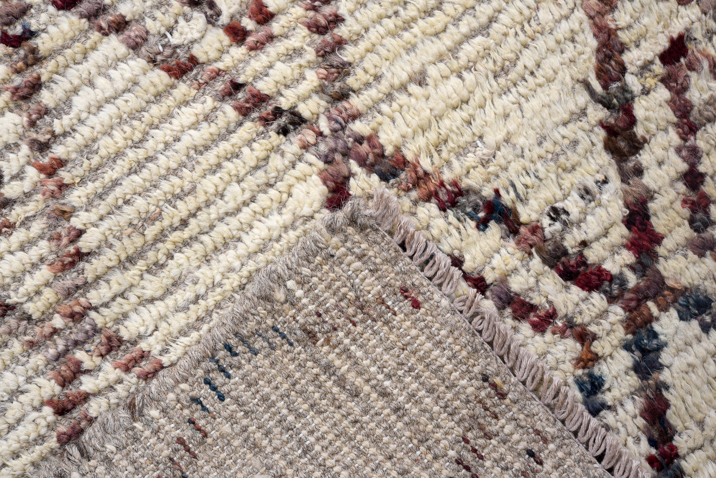 Moroccan Handmade Runner 5 X 19 | Beige, Brown | Hand knotted (4412)