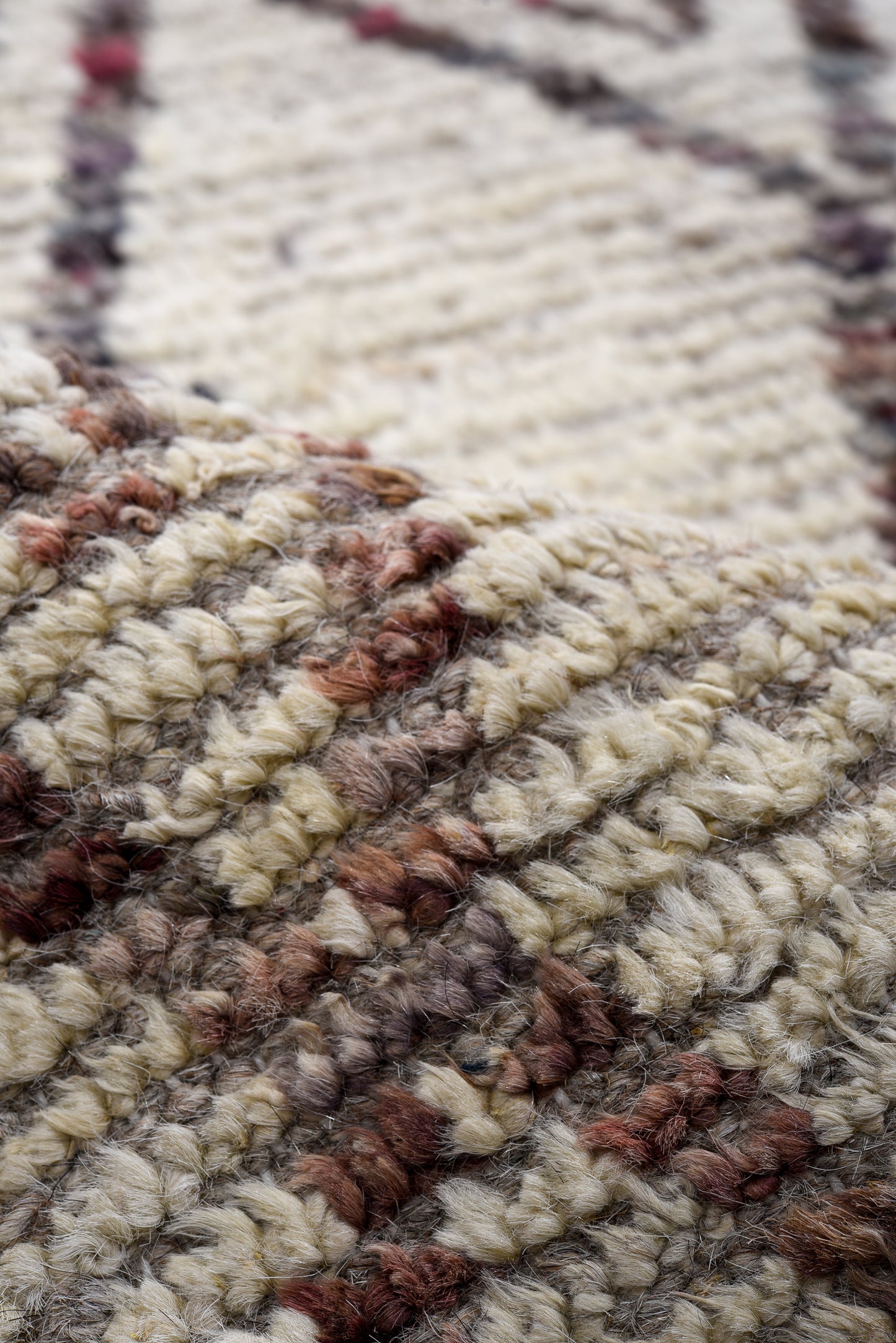 Moroccan Handmade Runner 5 X 19 | Beige, Brown | Hand knotted (4412)