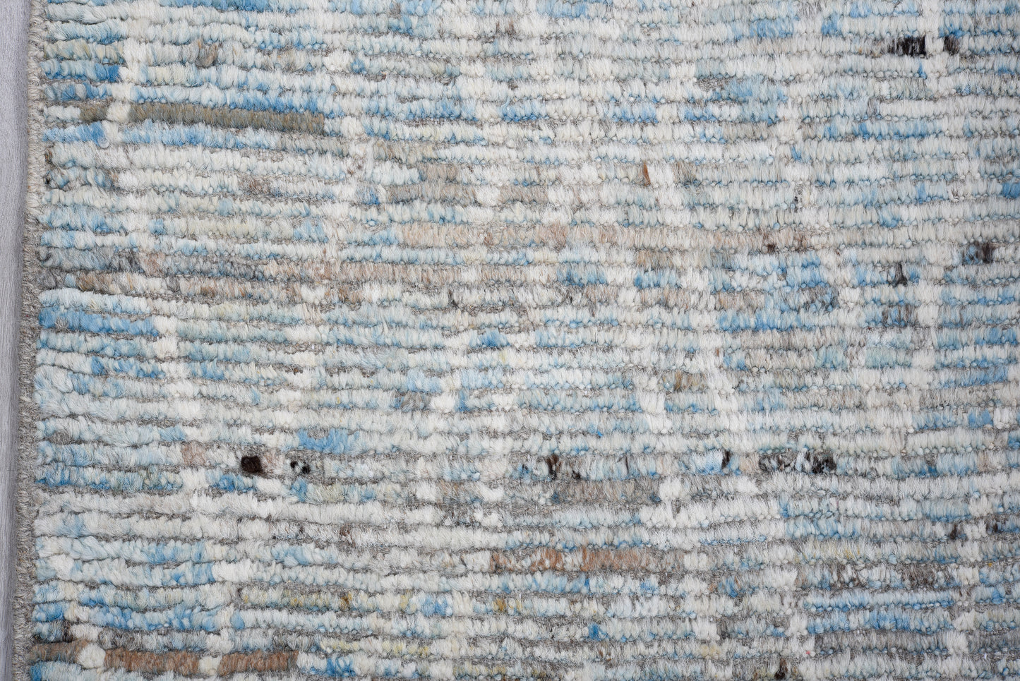 Moroccan Handmade Runner 6 X 20 | Grey, Blue, Black, white| Hand knotted (4413)