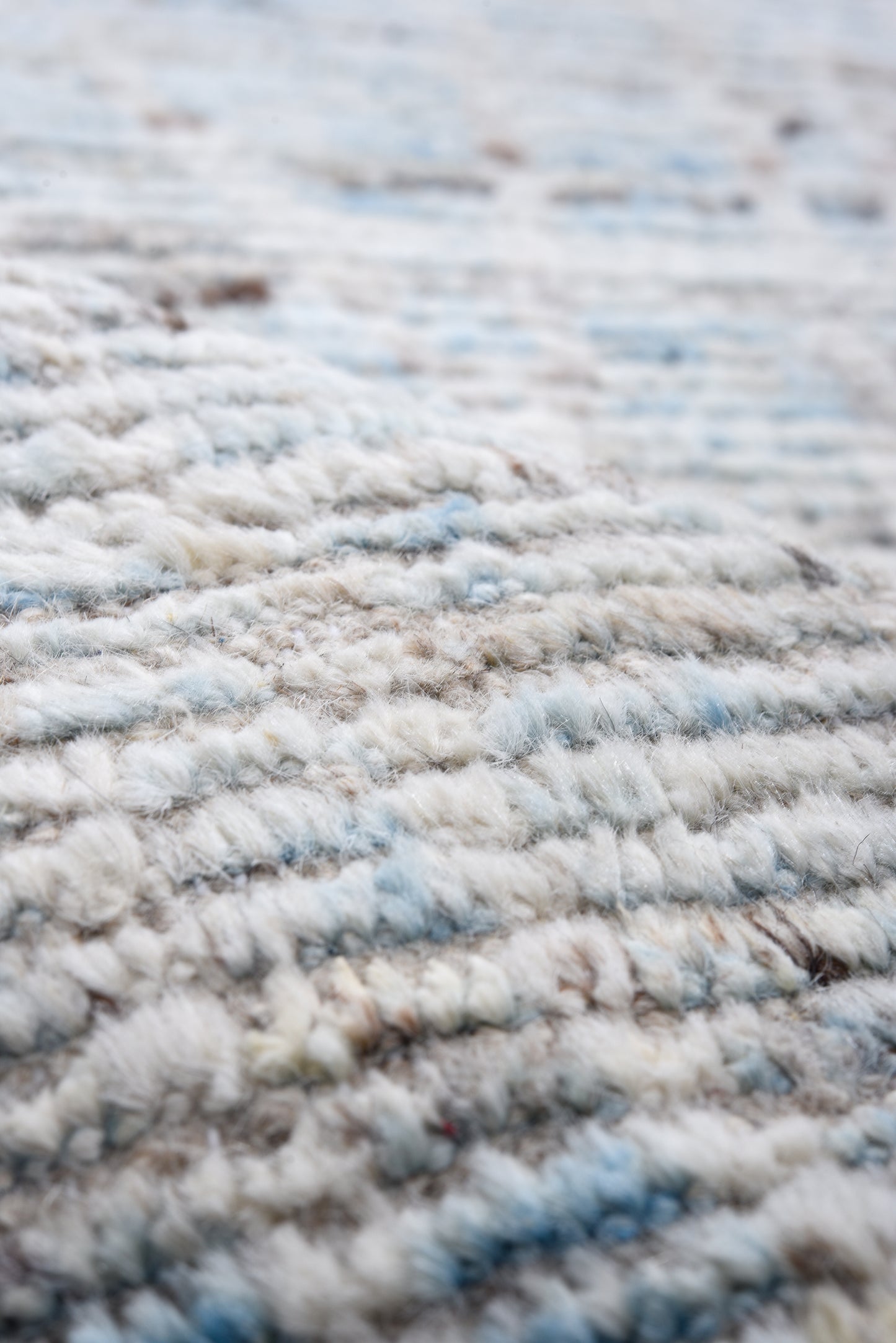 Moroccan Handmade Runner 6 X 20 | Grey, Blue, Black, white| Hand knotted (4413)