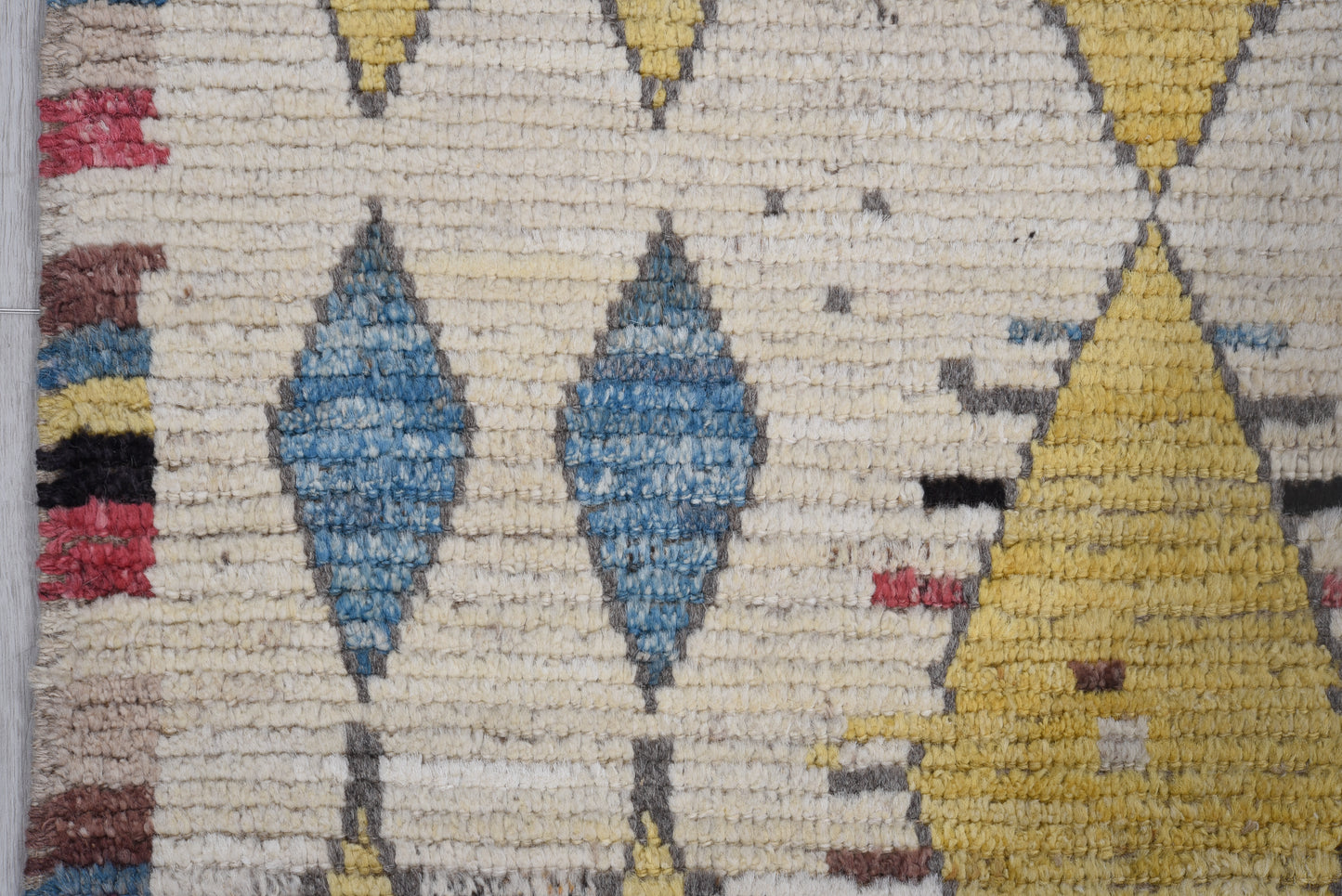 Moroccan Runner 3x 8 | 100% wool | hand knotted | colorful geometric design runner (4634)