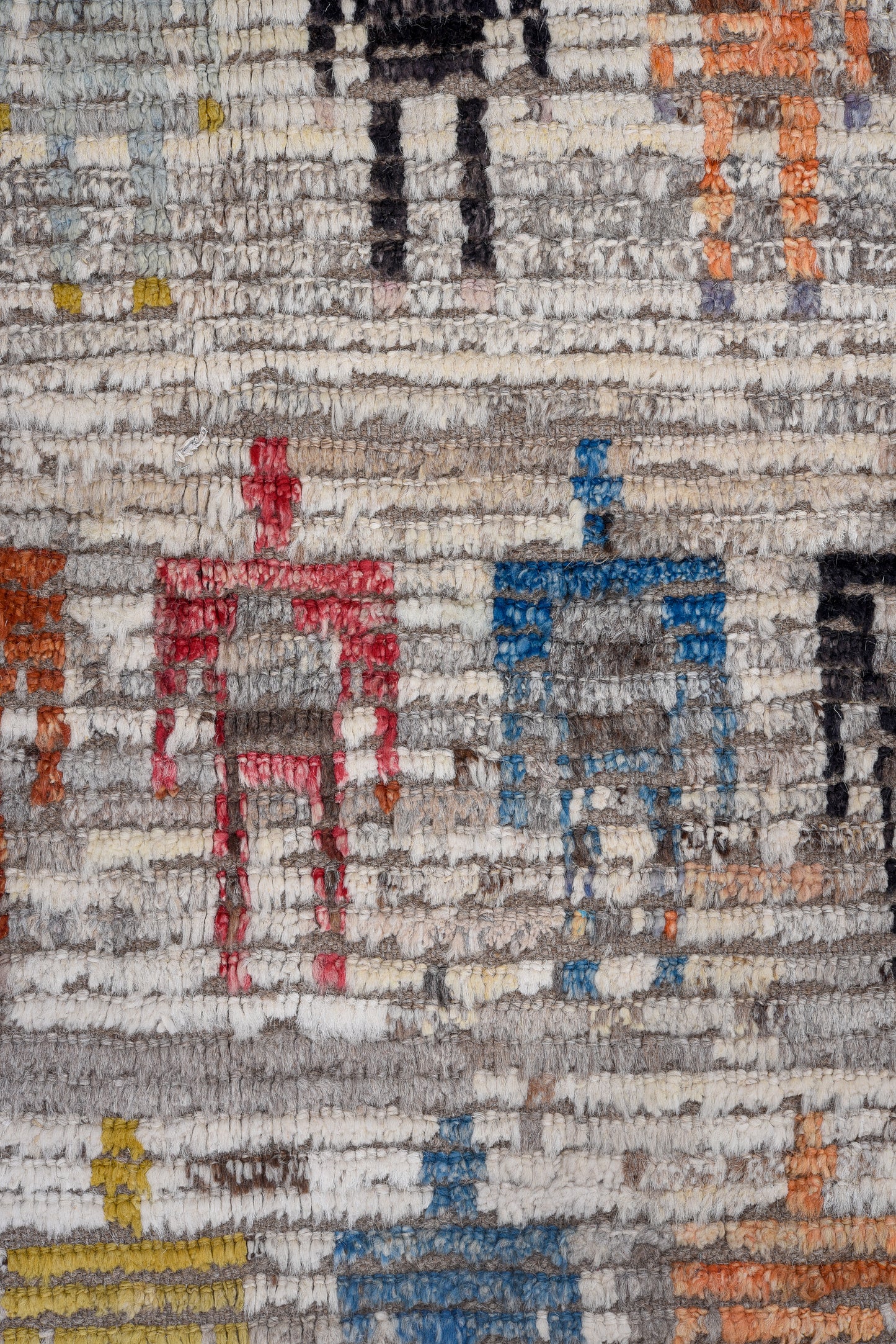 Moroccan beautiful Handmade Area Rug 13 X 17 | Beige, Brown, Red, Orange, Blue| Hand Knotted (4697)