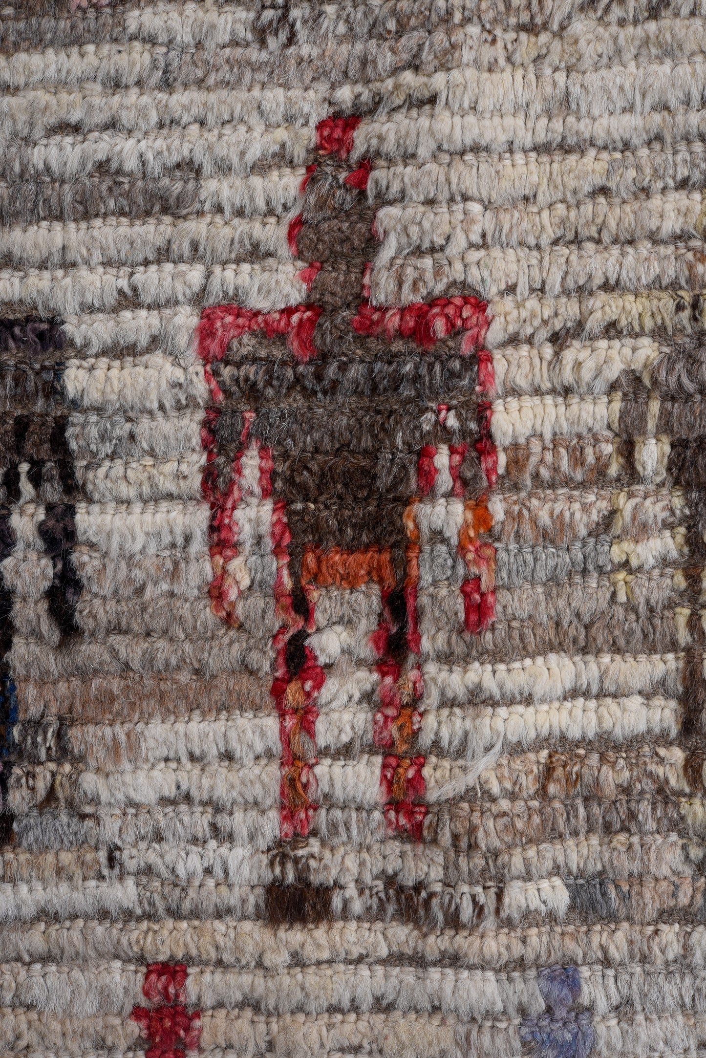 Moroccan beautiful Handmade Area Rug 13 X 17 | Beige, Brown, Red, Orange, Blue| Hand Knotted (4697)