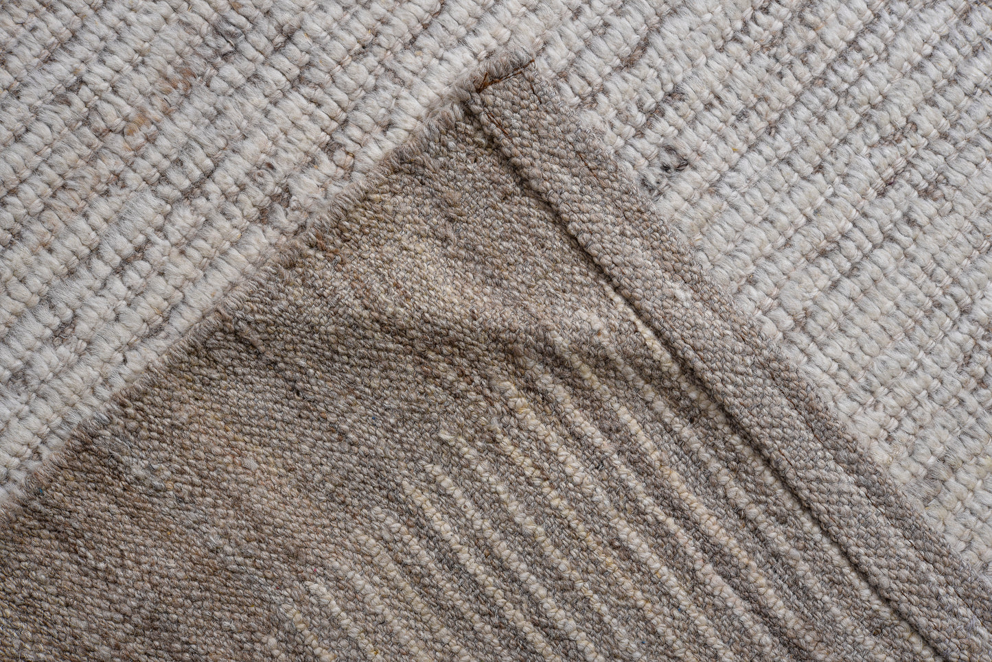 Moroccan plain beige handmade rug 14 x 17 | beige | 100% wool | hand knotted (4840)