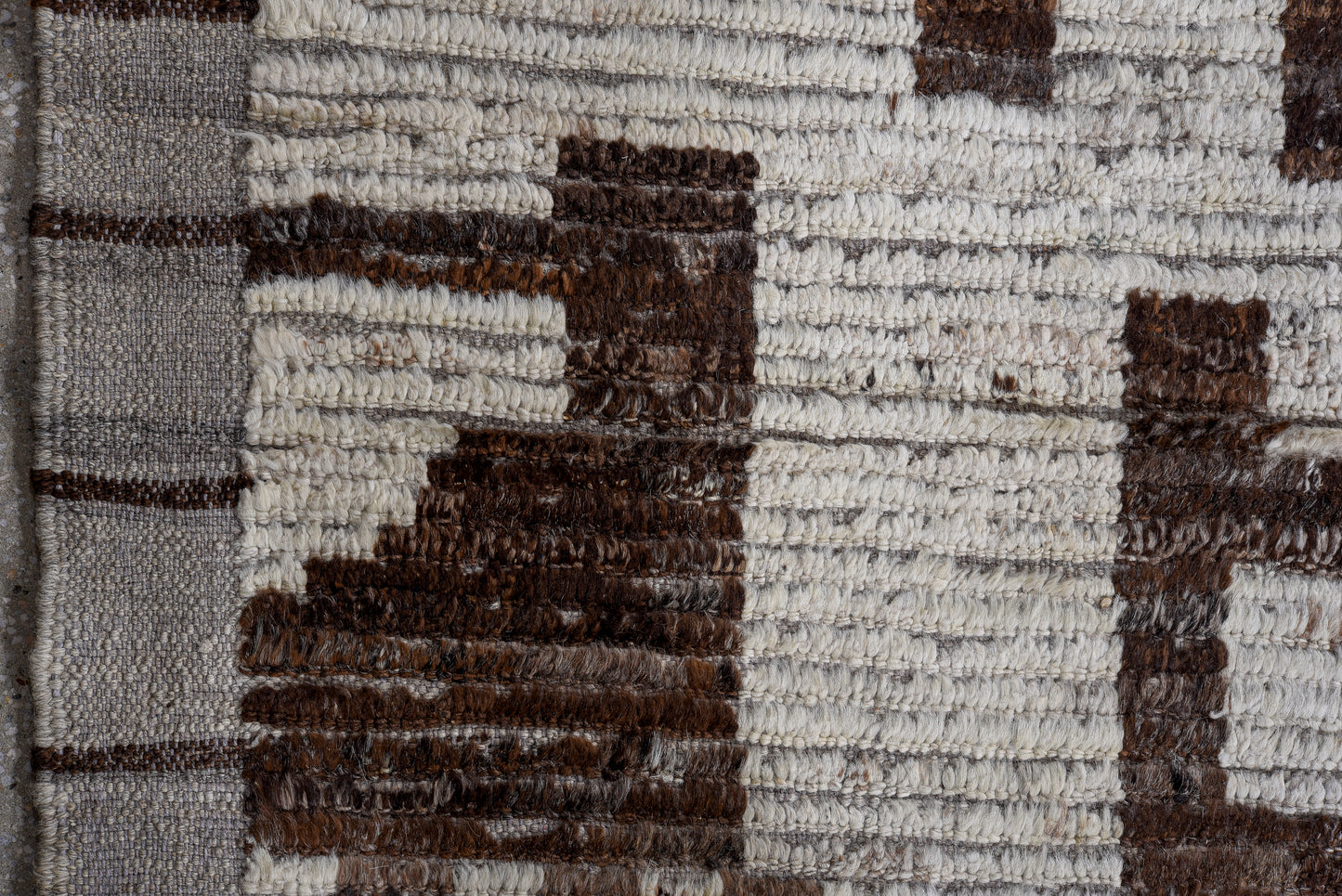 Moroccan Tribal design handmade rug 14 x 17 | beige and brown | 100% wool | hand knotted (4841)