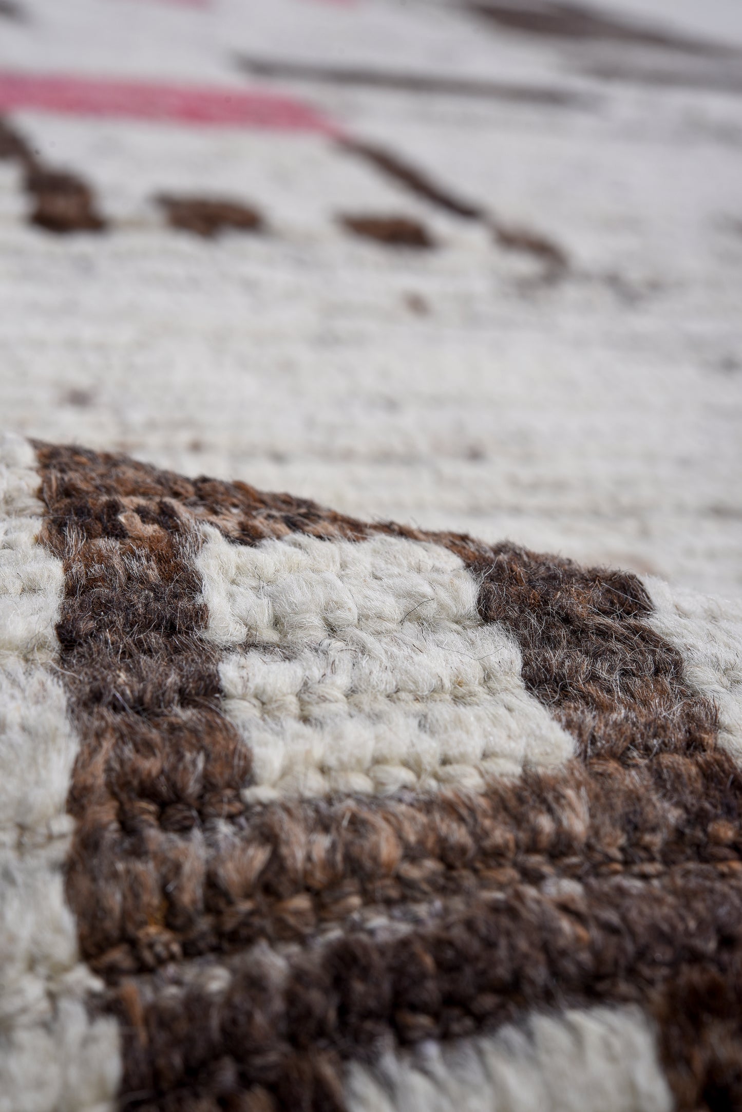 Moroccan Tribal design handmade rug 14 x 17 | beige and brown | 100% wool | hand knotted (4841)